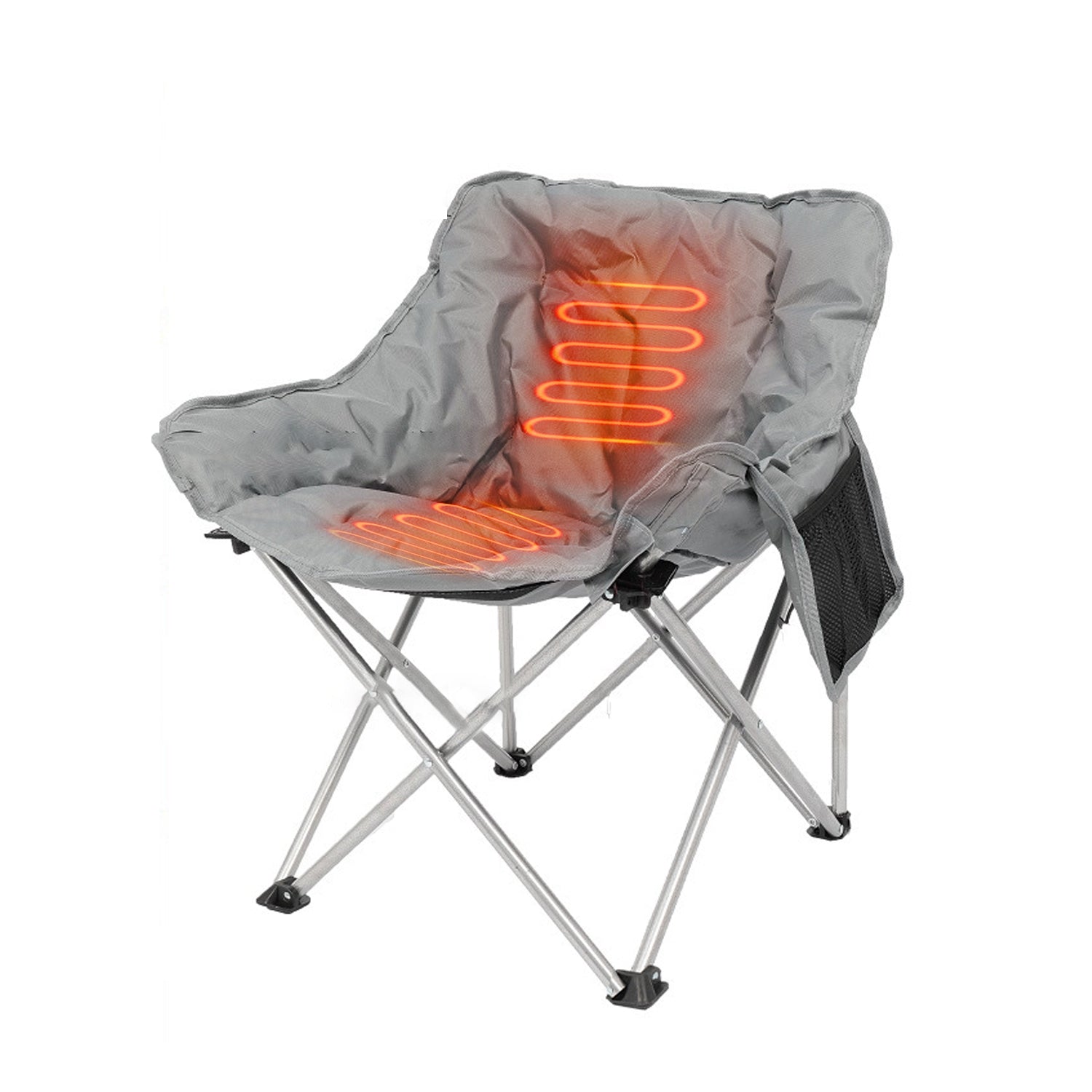 Heated Camping Chair For Adult Outdoor Activities Portable Folding Heated Chair With 3 Adjustable Heat Levels Heating Backrest Cushion Support 264LBS - Energize Trek