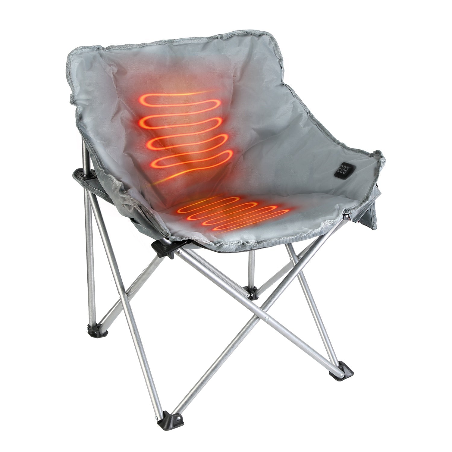 Heated Camping Chair For Adult Outdoor Activities Portable Folding Heated Chair With 3 Adjustable Heat Levels Heating Backrest Cushion Support 264LBS - Energize Trek