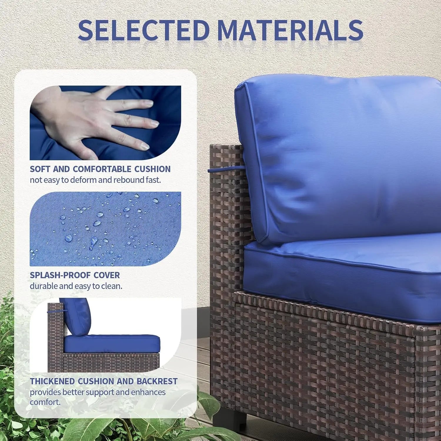 HobbyLane 7 Piece Modular Outdoor Furniture Set PE Rattan Wicker Garden - Energize Trek