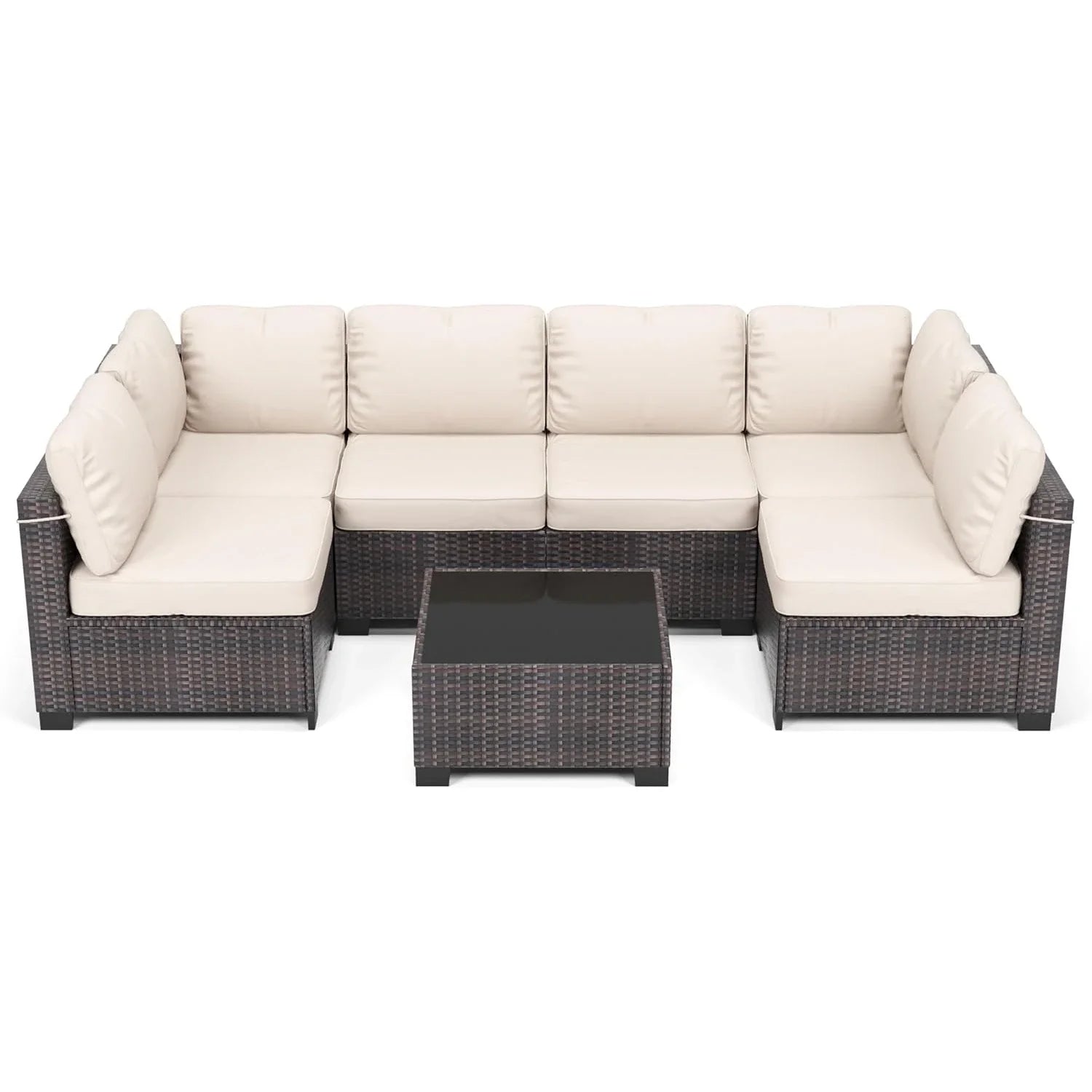 HobbyLane 7 Piece Modular Outdoor Furniture Set PE Rattan Wicker Garden - Energize Trek