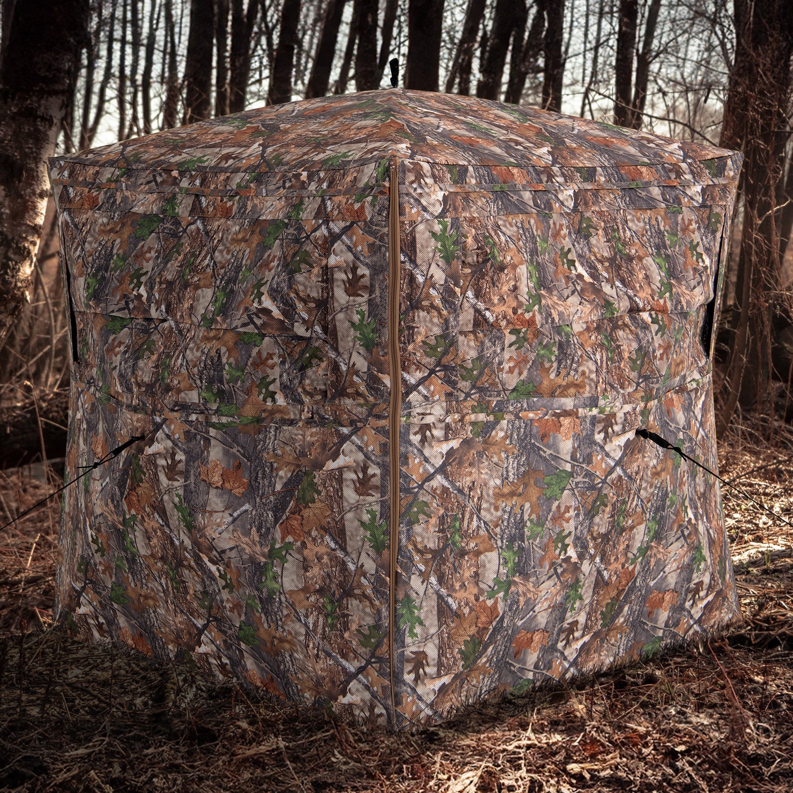 Hunting Blind 360 Degree One-Way See-Through Ground Blind for 2-3 Person - Energize Trek