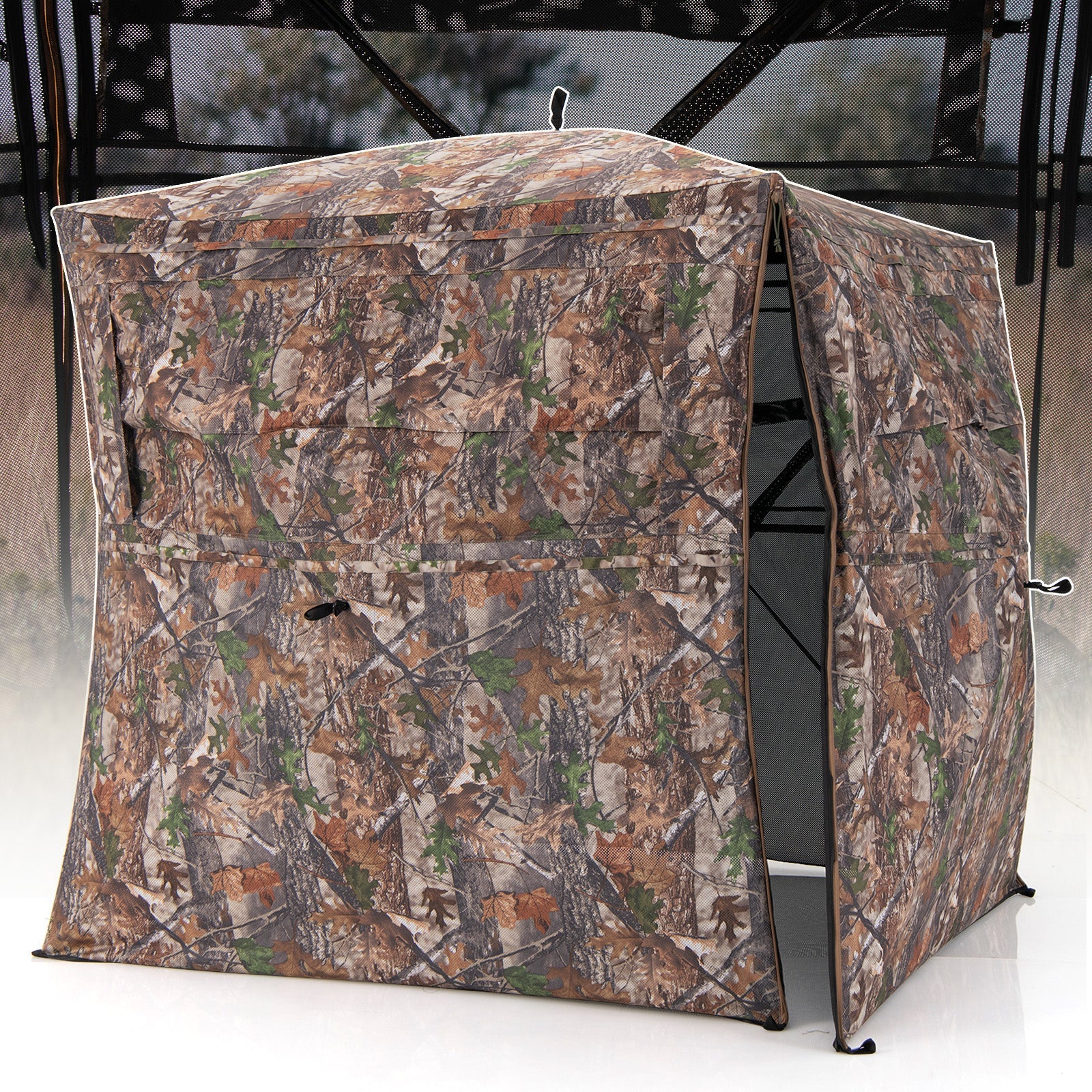 Hunting Blind 360 Degree One-Way See-Through Ground Blind for 2-3 Person - Energize Trek