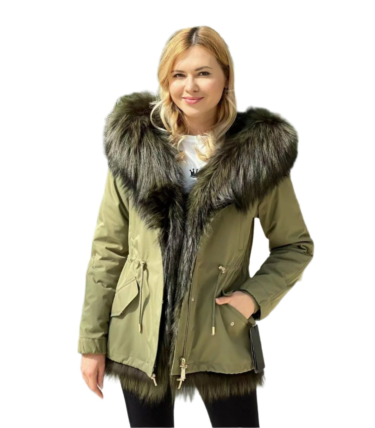 Genuine Silver Fox Fur Parka with Rabbit Fur Insulation - Energize Trek