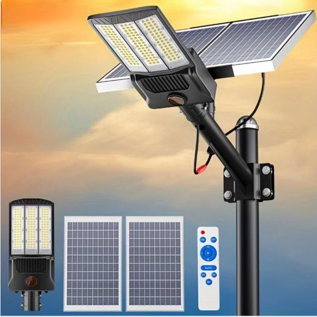 9500W Aluminum Solar Street Lights Outdoor, 500000LM High Powered Commercial Parking Lot Lights 6500K Dusk to Dawn with Remote - Energize Trek