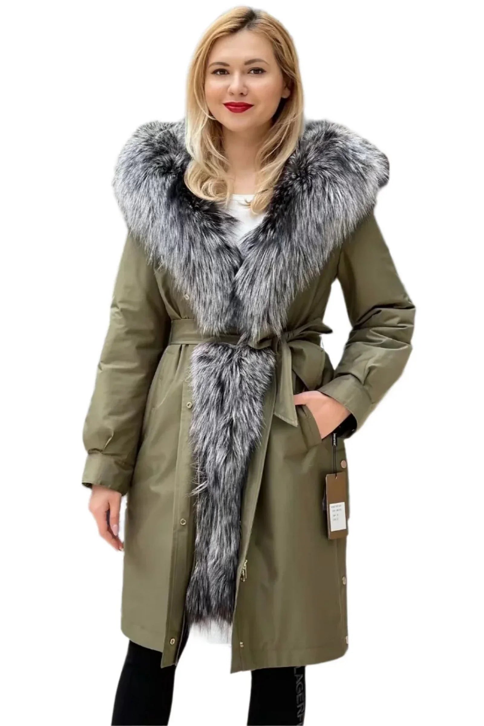 Genuine Silver Fox Fur Trim Rabbit Fur Insulated Parka - Energize Trek