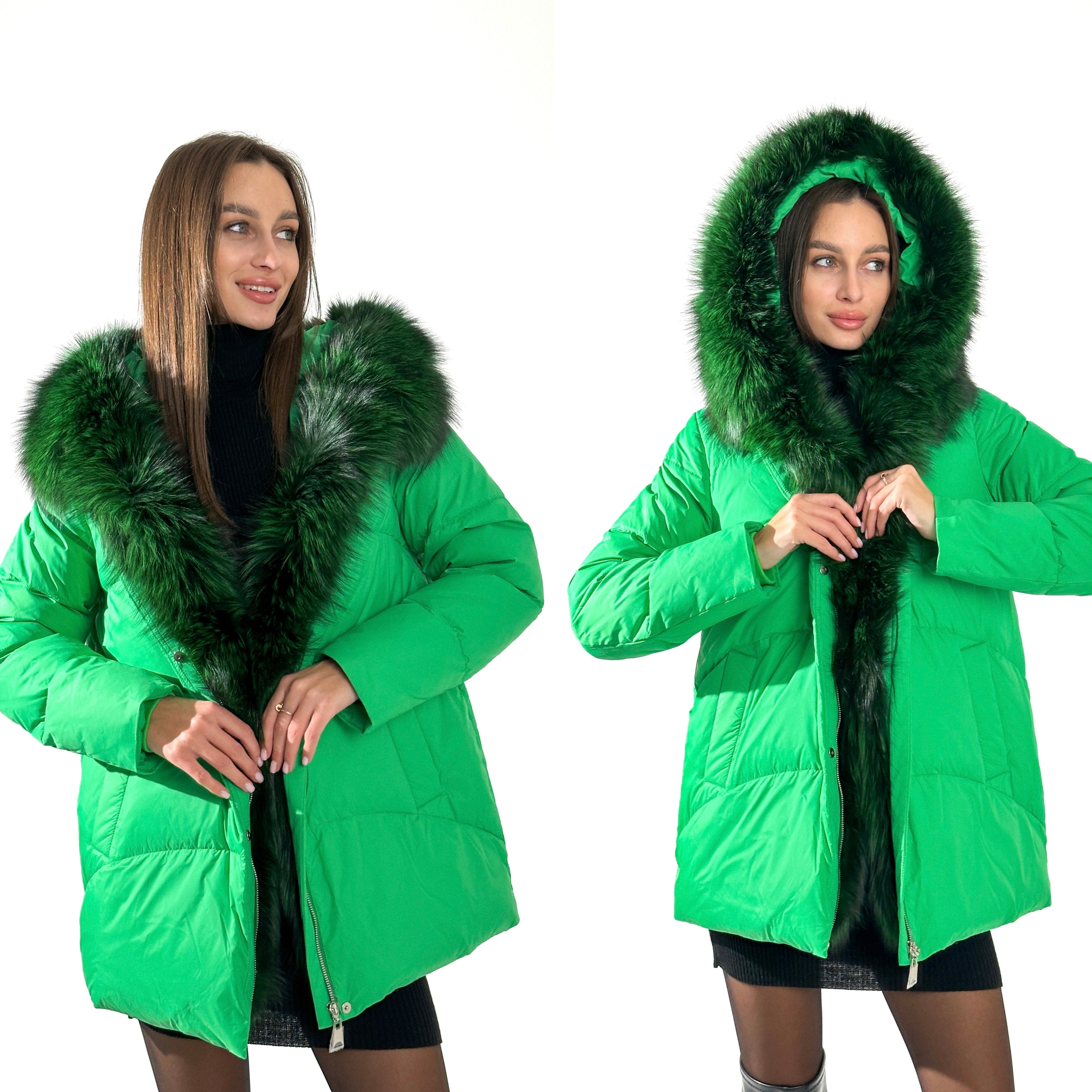 Genuine Silver Fox Fur Down Fill Parka - Energize Trek