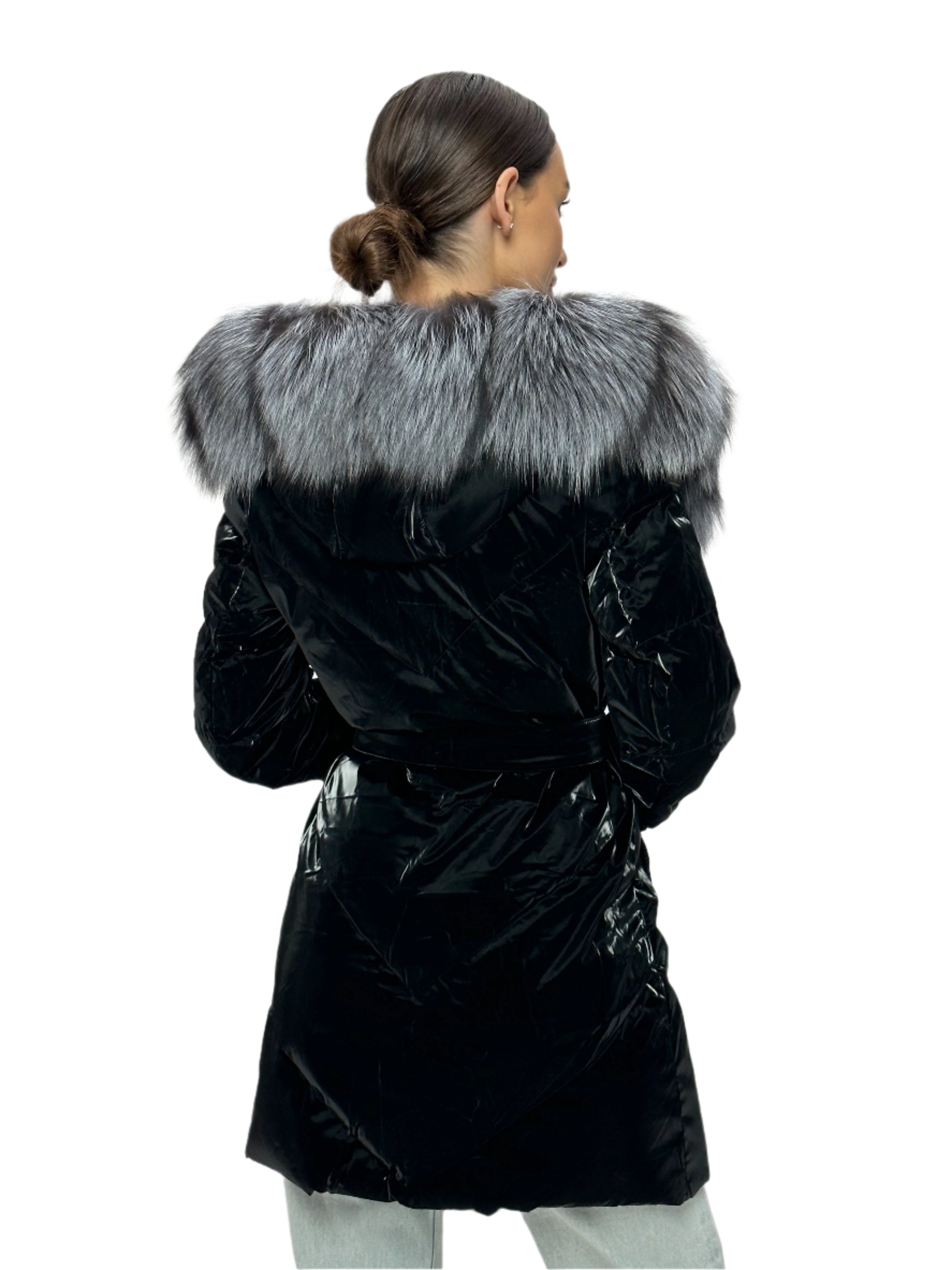 Genuine Silver Fox Fur Down Fill Coat - Energize Trek