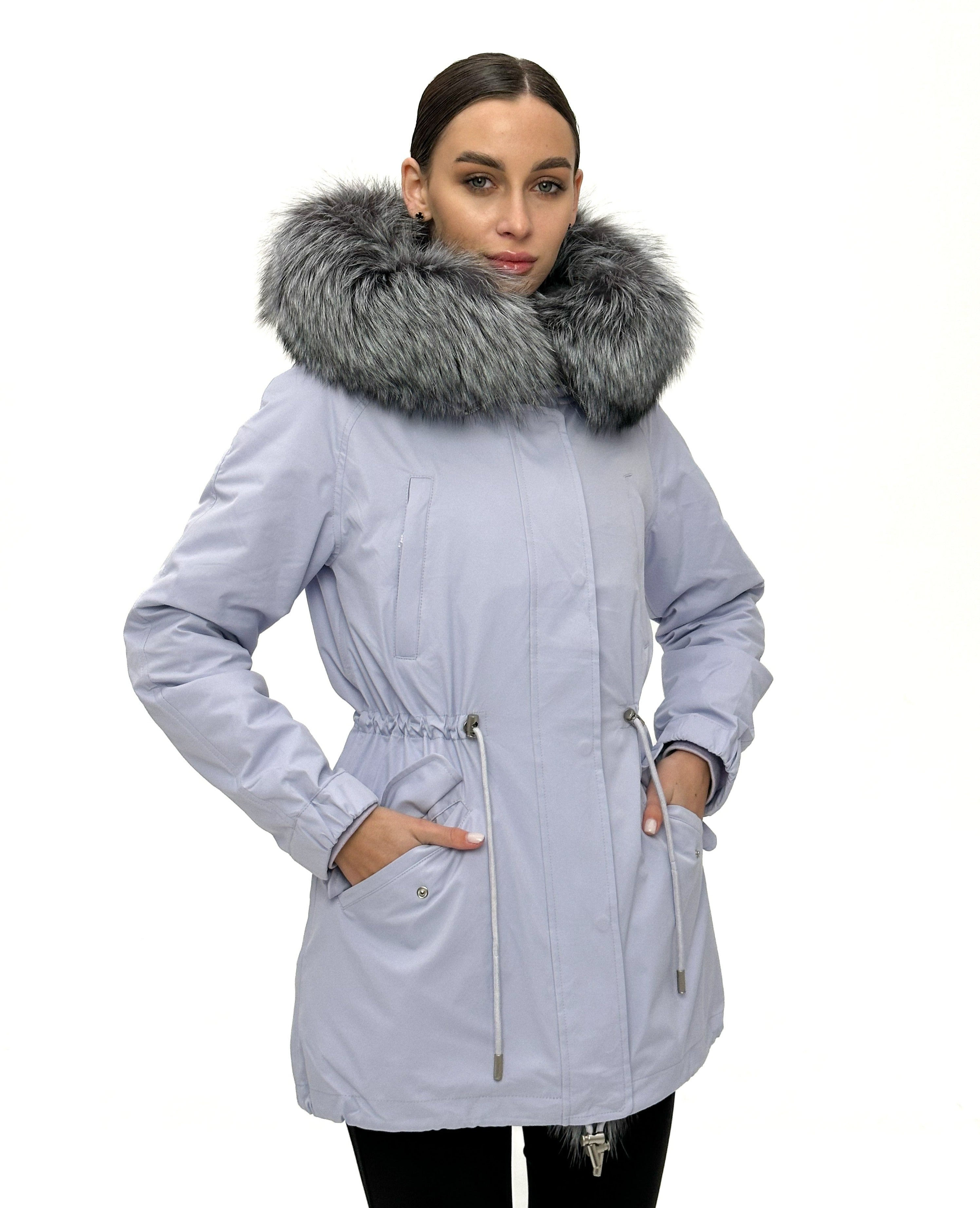 Genuine Silver Fox Fur Trim Rabbit Fur Insulated Parka - Energize Trek