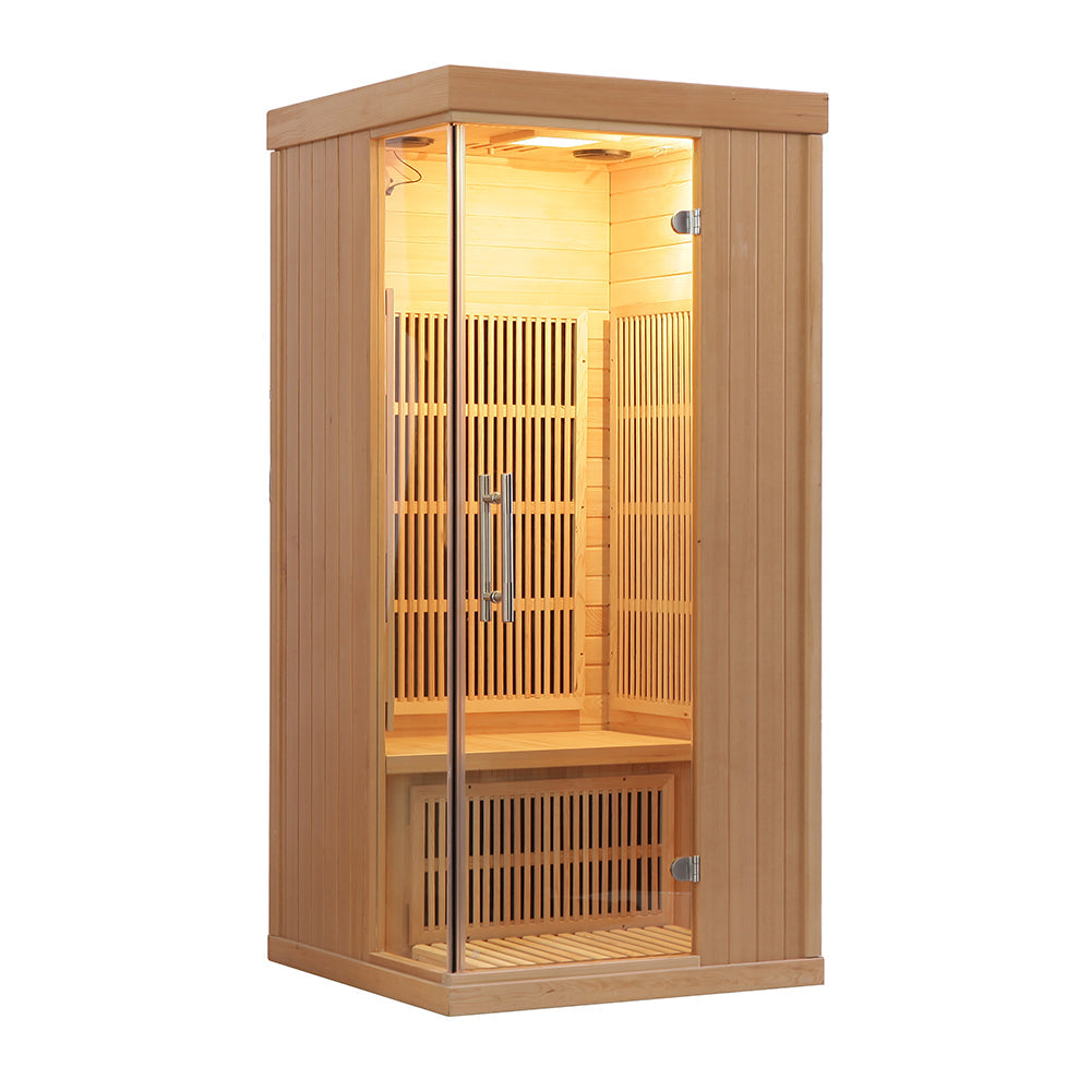 SAUNA EVOLUTION®  Indoor Carbon Heaters Glass Door Sauna Room Far Infrared 09 - Energize Trek