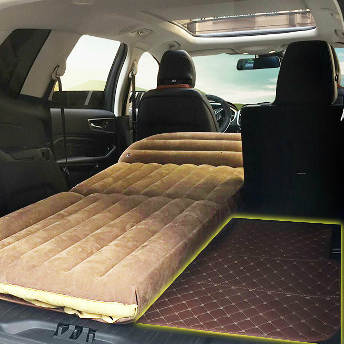 Inflatable SUV Air Backseat Mattress Travel Pad with Pump Camping - Energize Trek