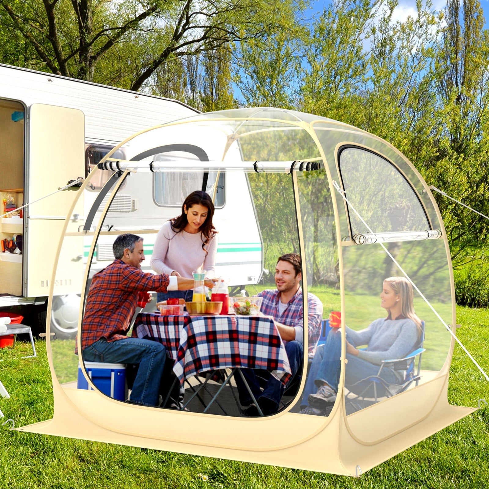 Instant Pop up Sports Tent with Carrying Bag and Floor Mat for 1-2/5-6 People - Energize Trek