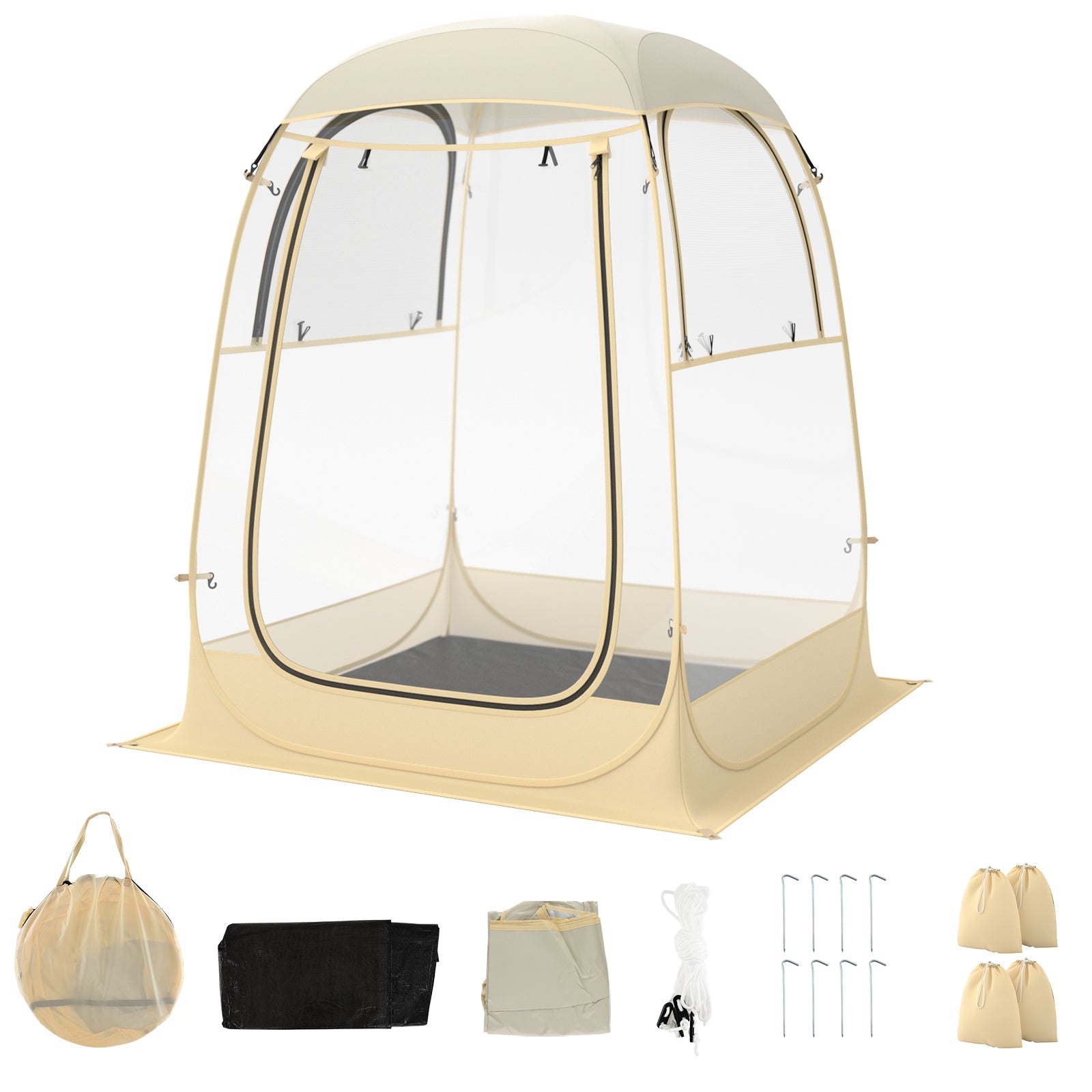Instant Pop up Sports Tent with Carrying Bag and Floor Mat for 1-2/5-6 People - Energize Trek