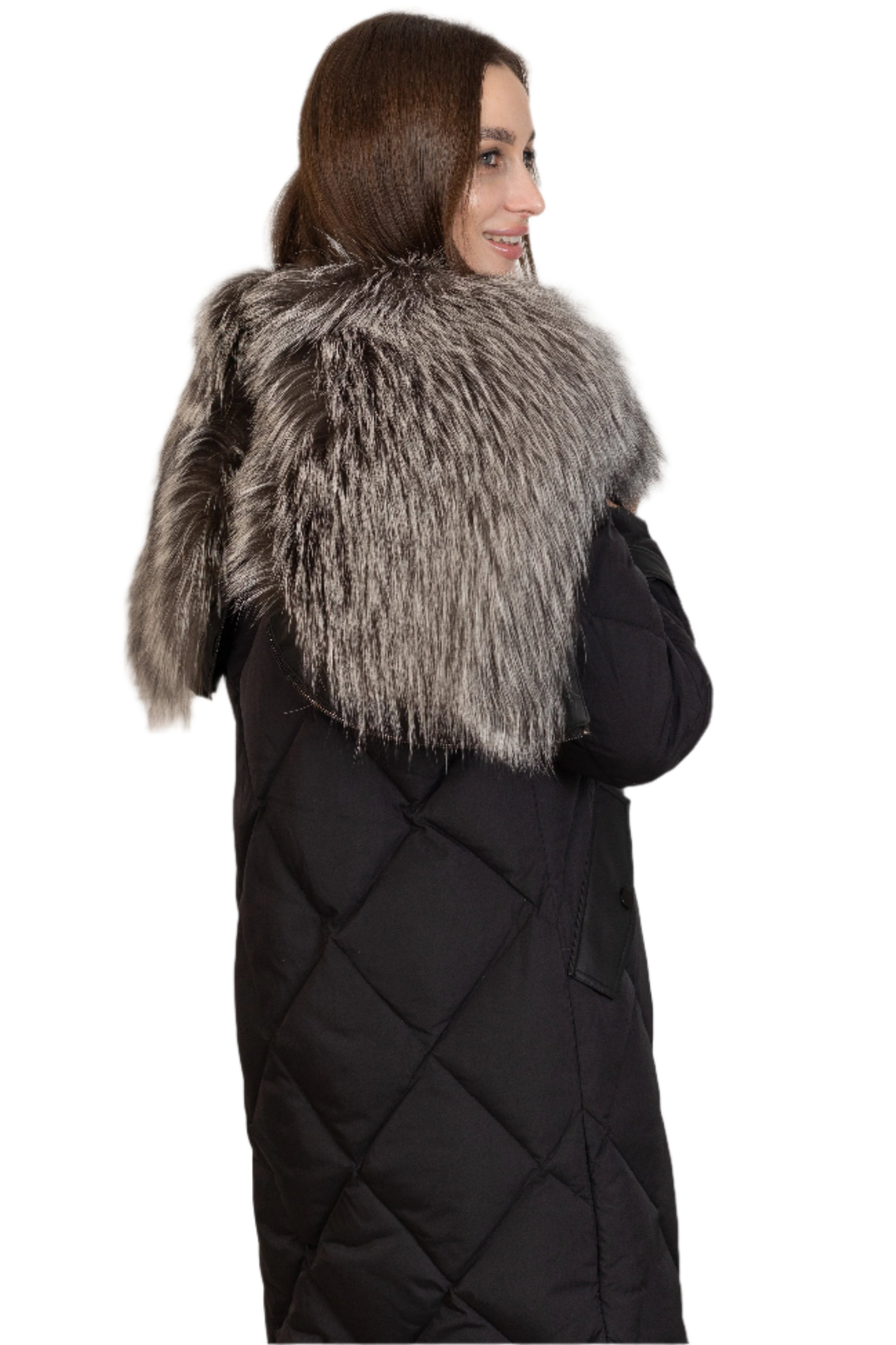 Genuine Silver Fox Fur Collar-Hood Down Winter Coat - Energize Trek