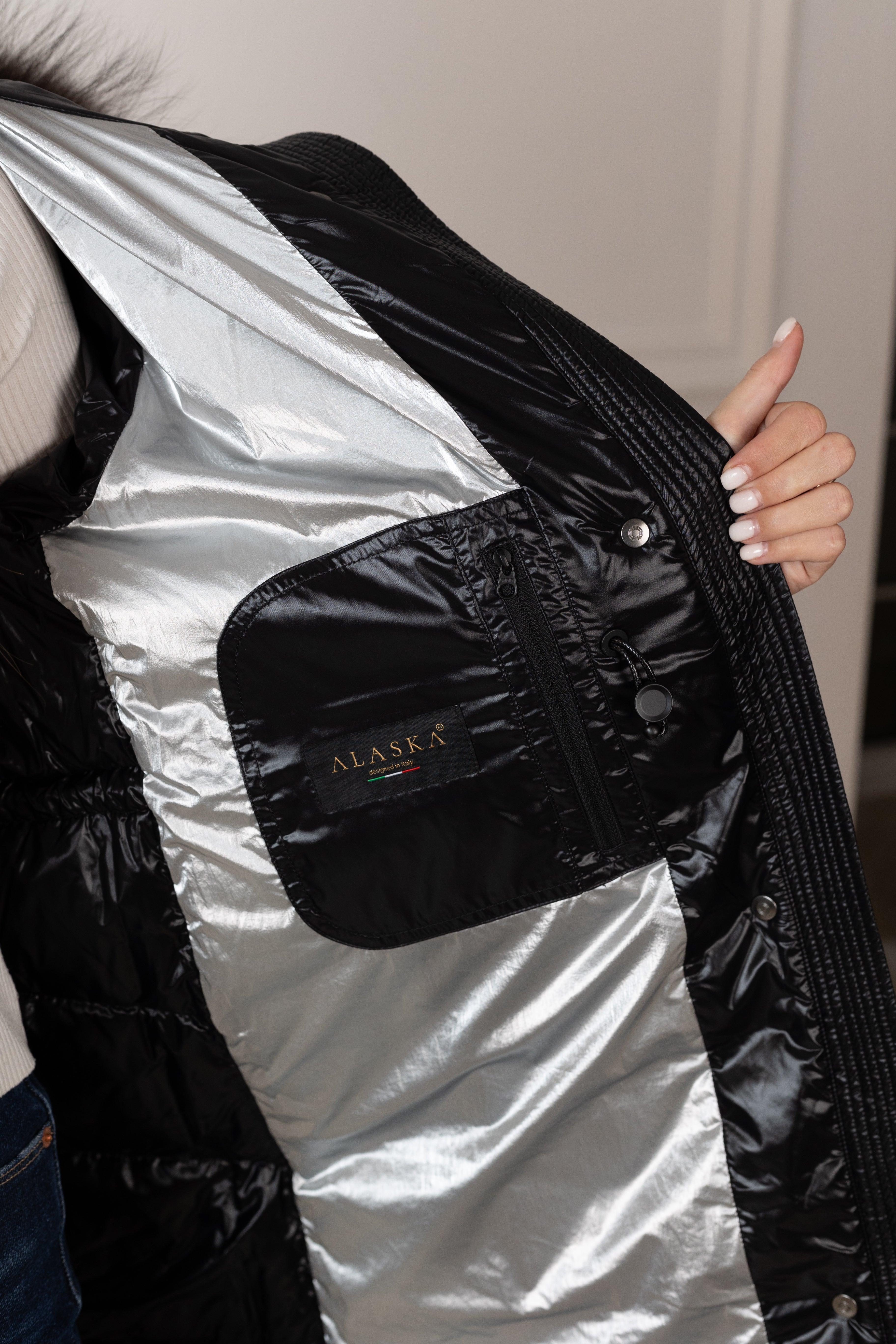 Genuine Silver Fox Fur Trim Down Fill Coat - Energize Trek