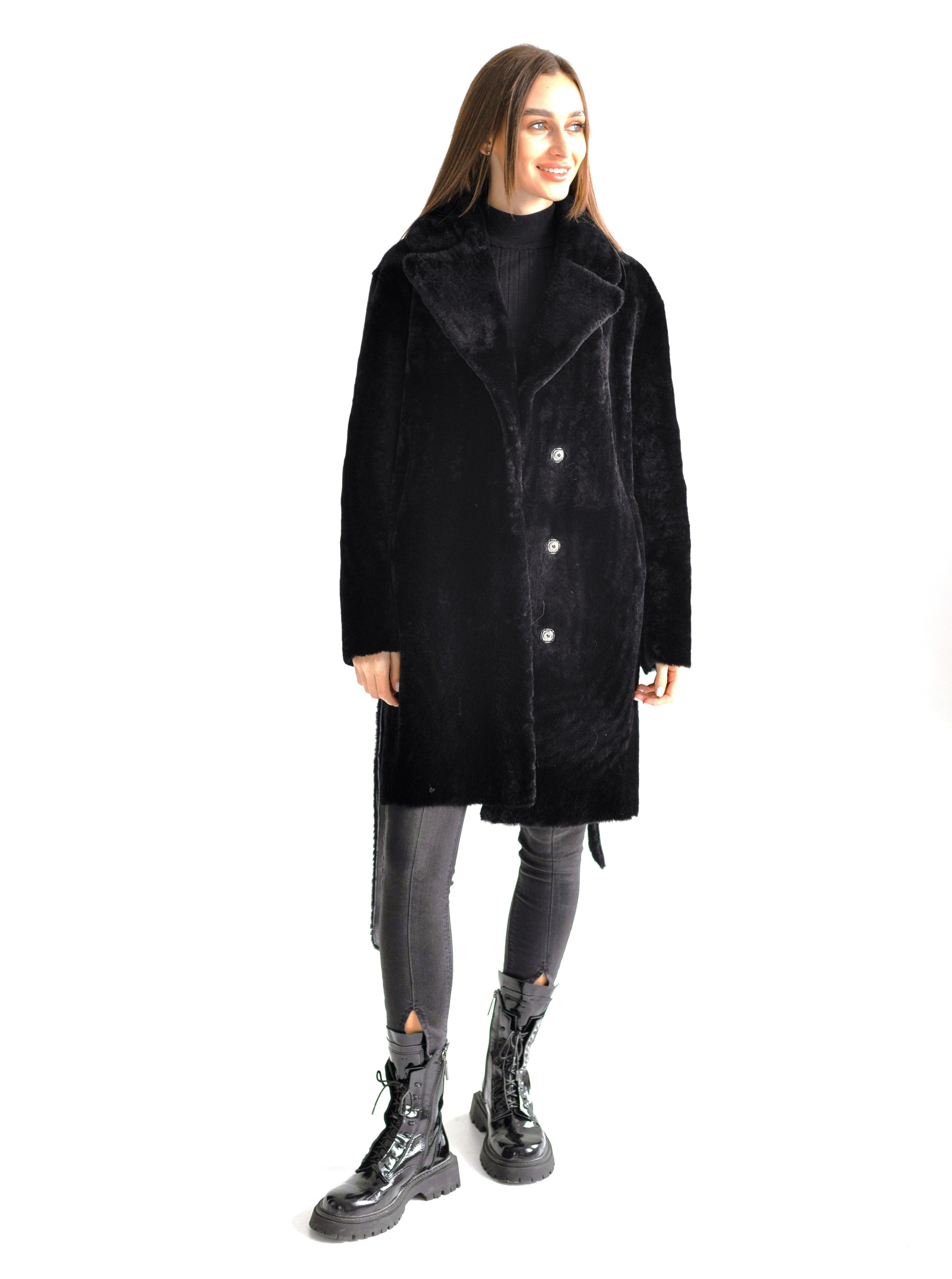 Genuine Shearling Merino Lamb Leather Coat by Punto Leather - Energize Trek