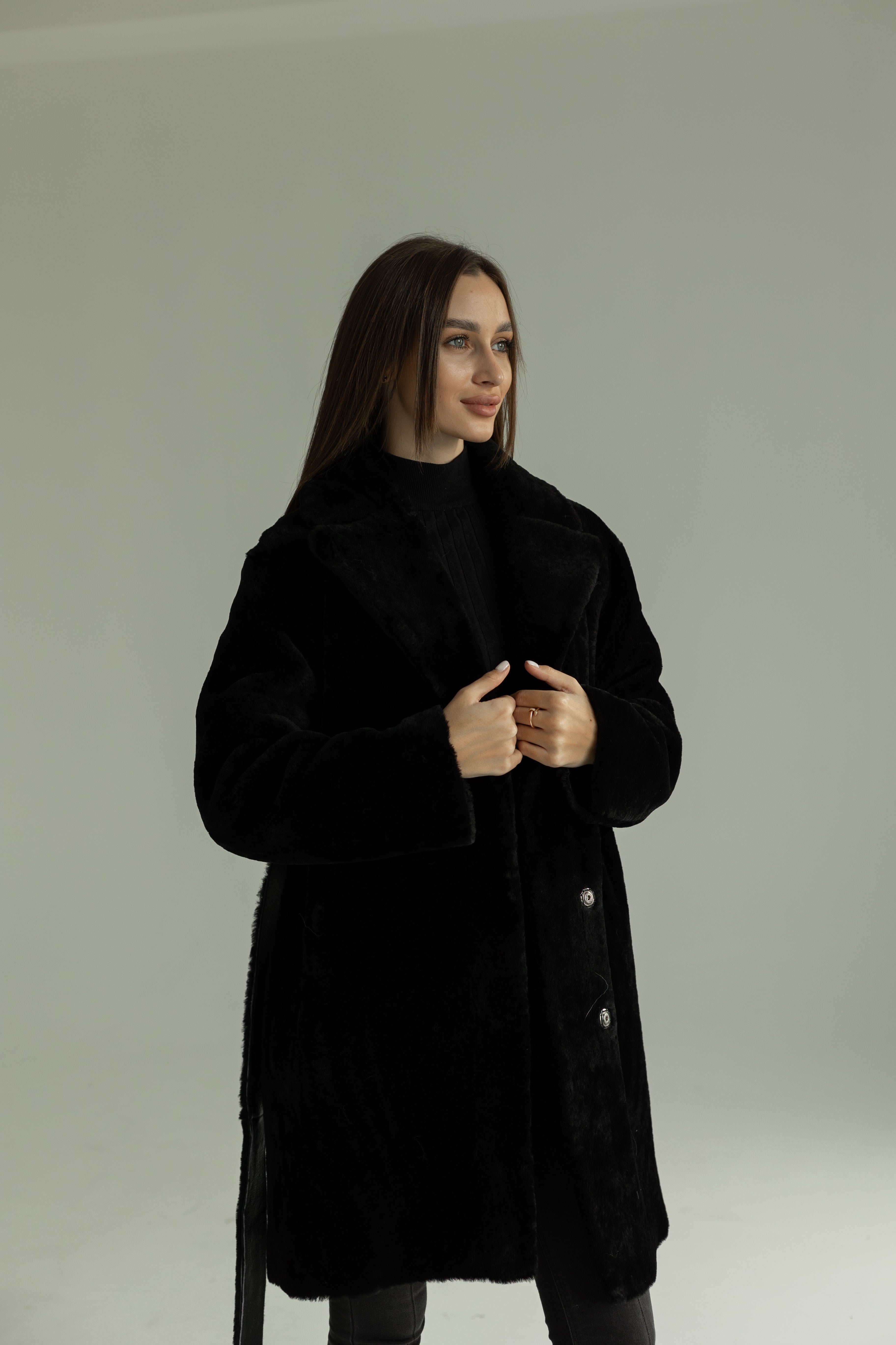 Genuine Shearling Merino Lamb Leather Coat by Punto Leather - Energize Trek