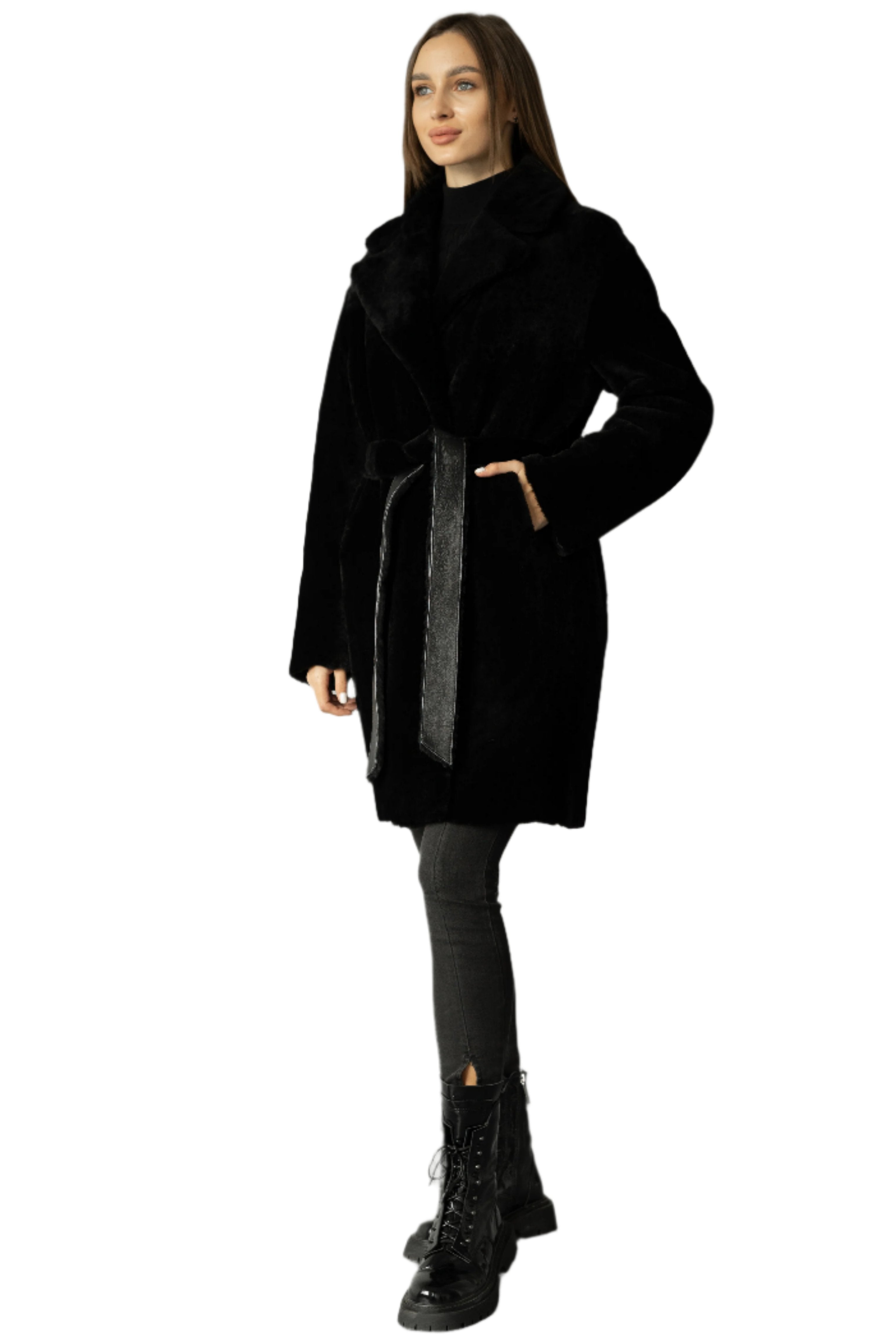 Genuine Shearling Merino Lamb Leather Coat by Punto Leather - Energize Trek