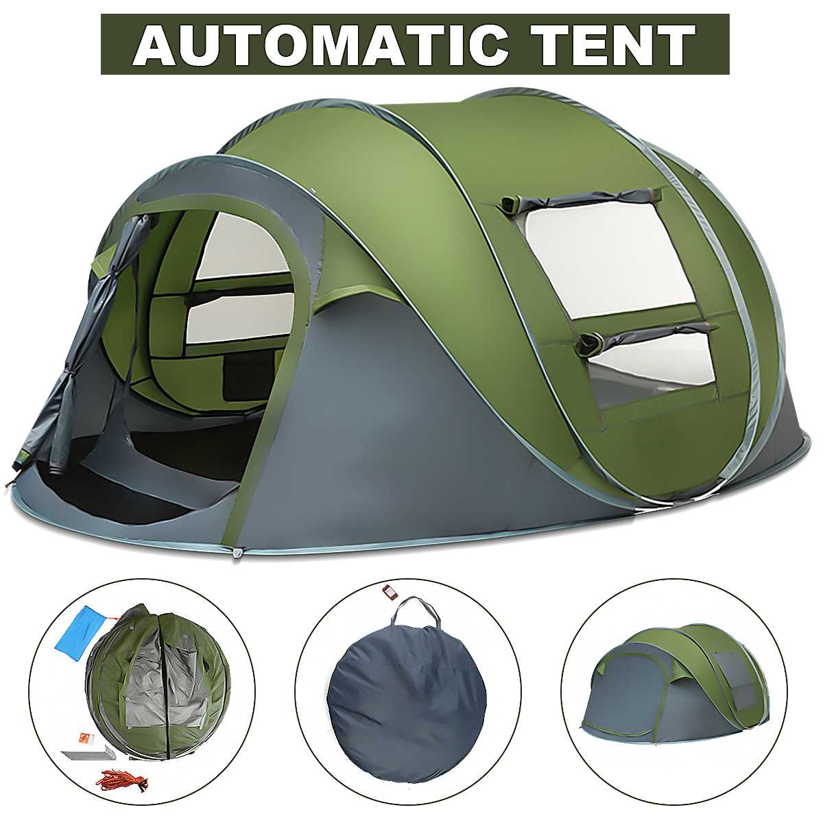 Large Capacity 4 to 5 Persons Automatic Pop Up Camping Tent - Energize Trek