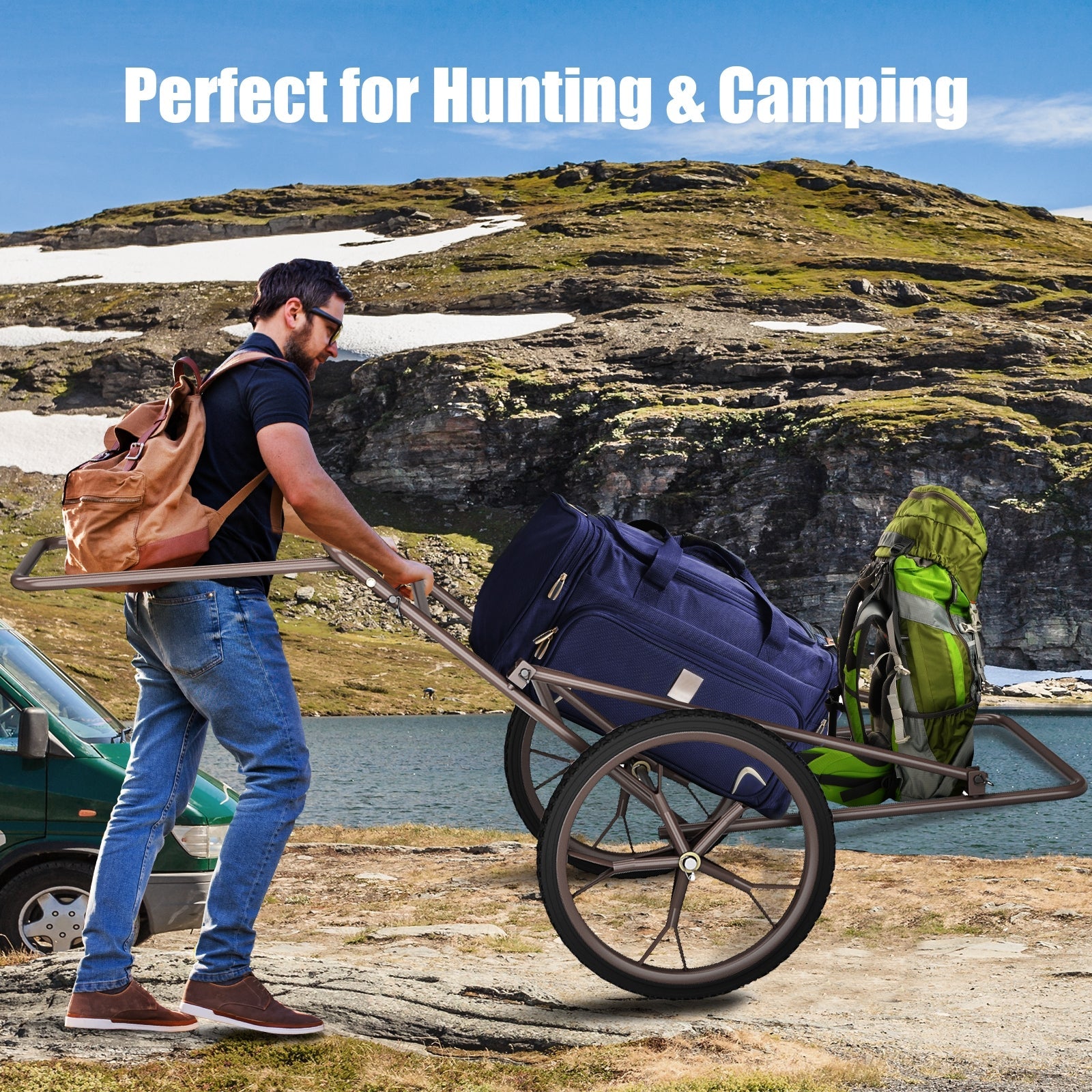 Larger Capacity Folding Deer Game Cart - Energize Trek