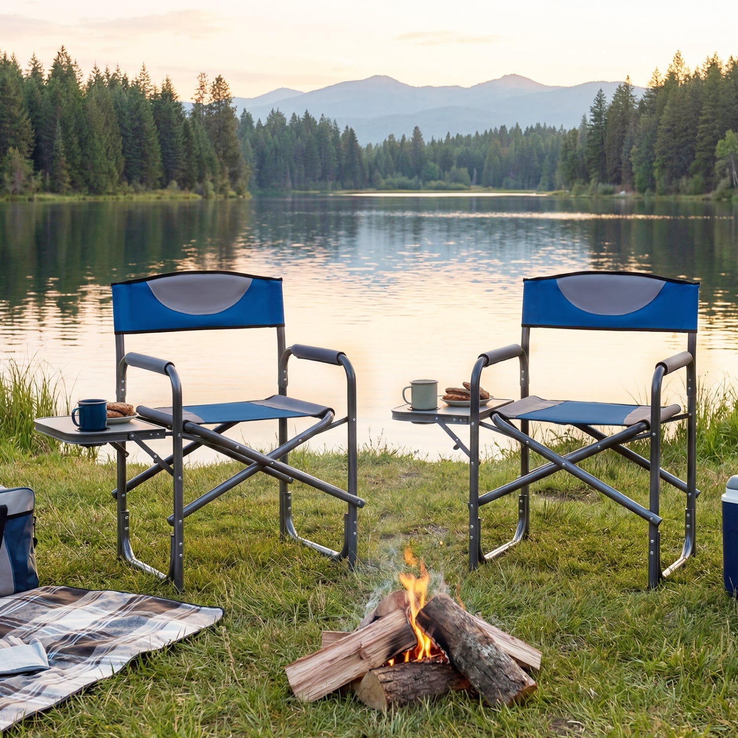 Lightweight Folding Camping Chair with Side Table - Energize Trek