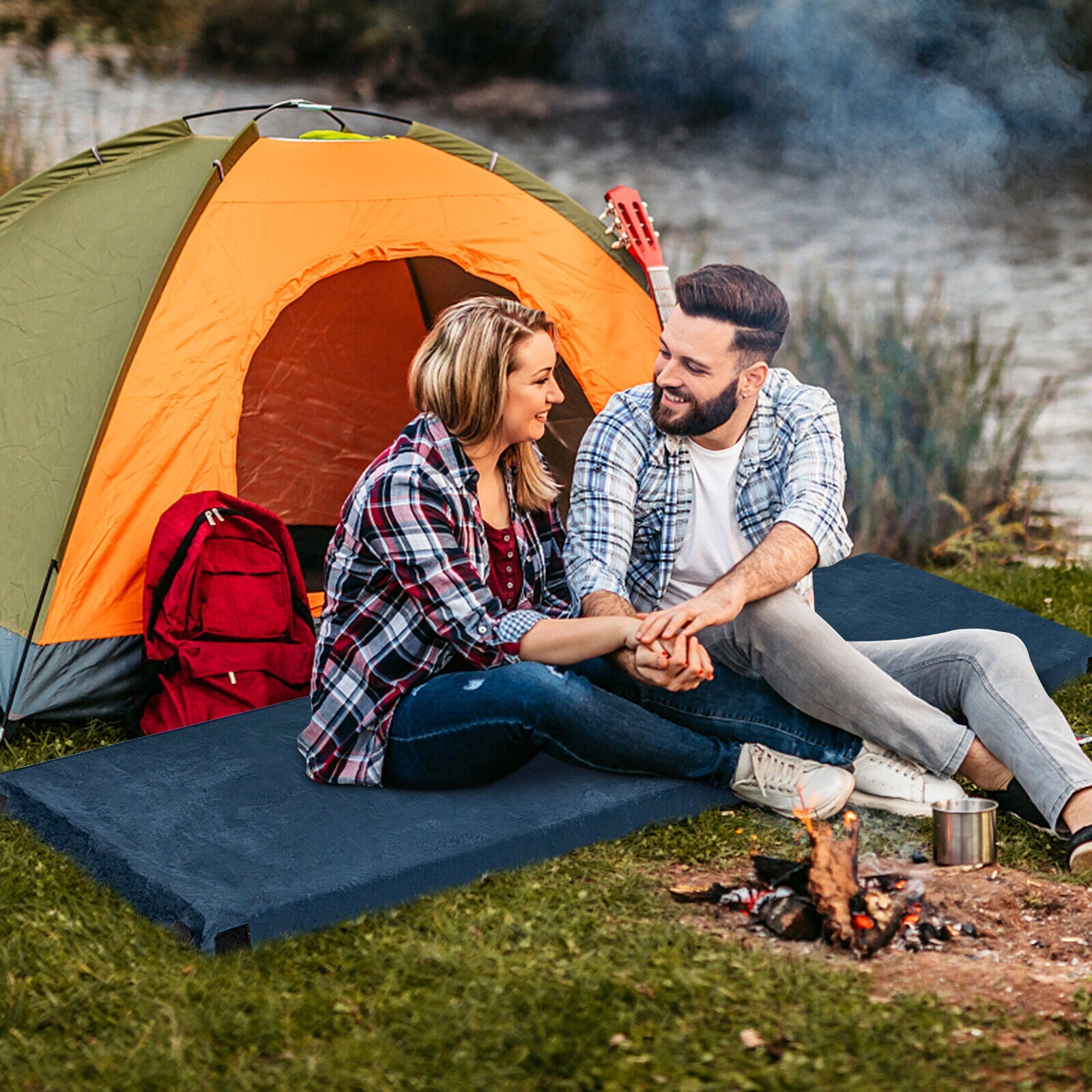 Lightweight Portable Memory Camping Mattress with Carrying Bag - Energize Trek