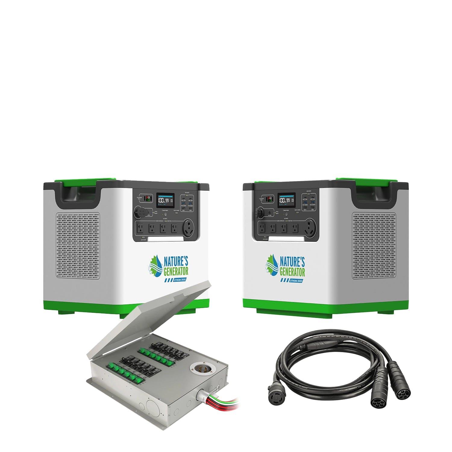 Nature's Generator Lithium 3600 Solar Generator and Transfer Switch - Energize Trek