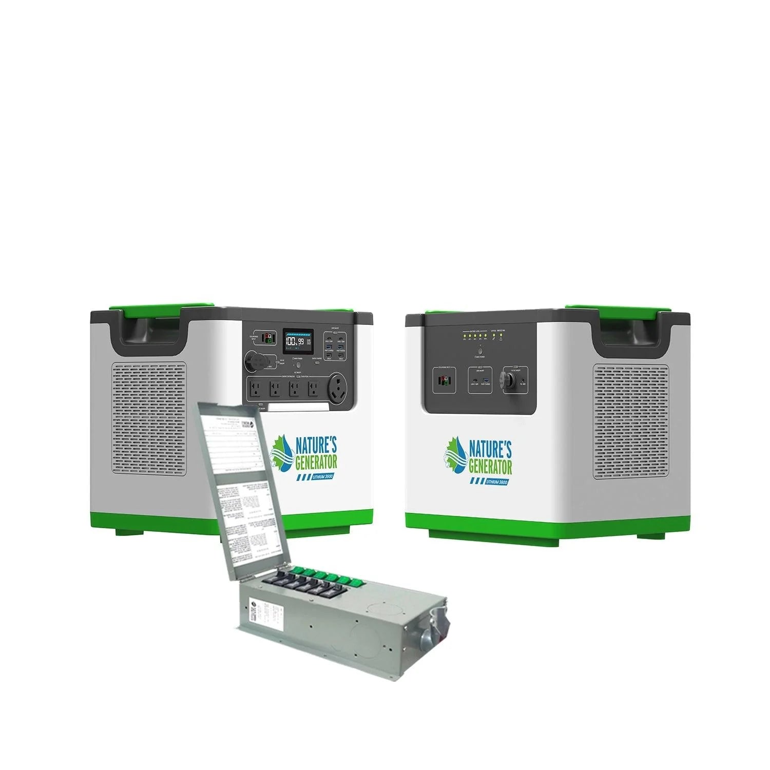 Nature's Generator Lithium 3600 Solar Generator and Transfer Switch - Energize Trek
