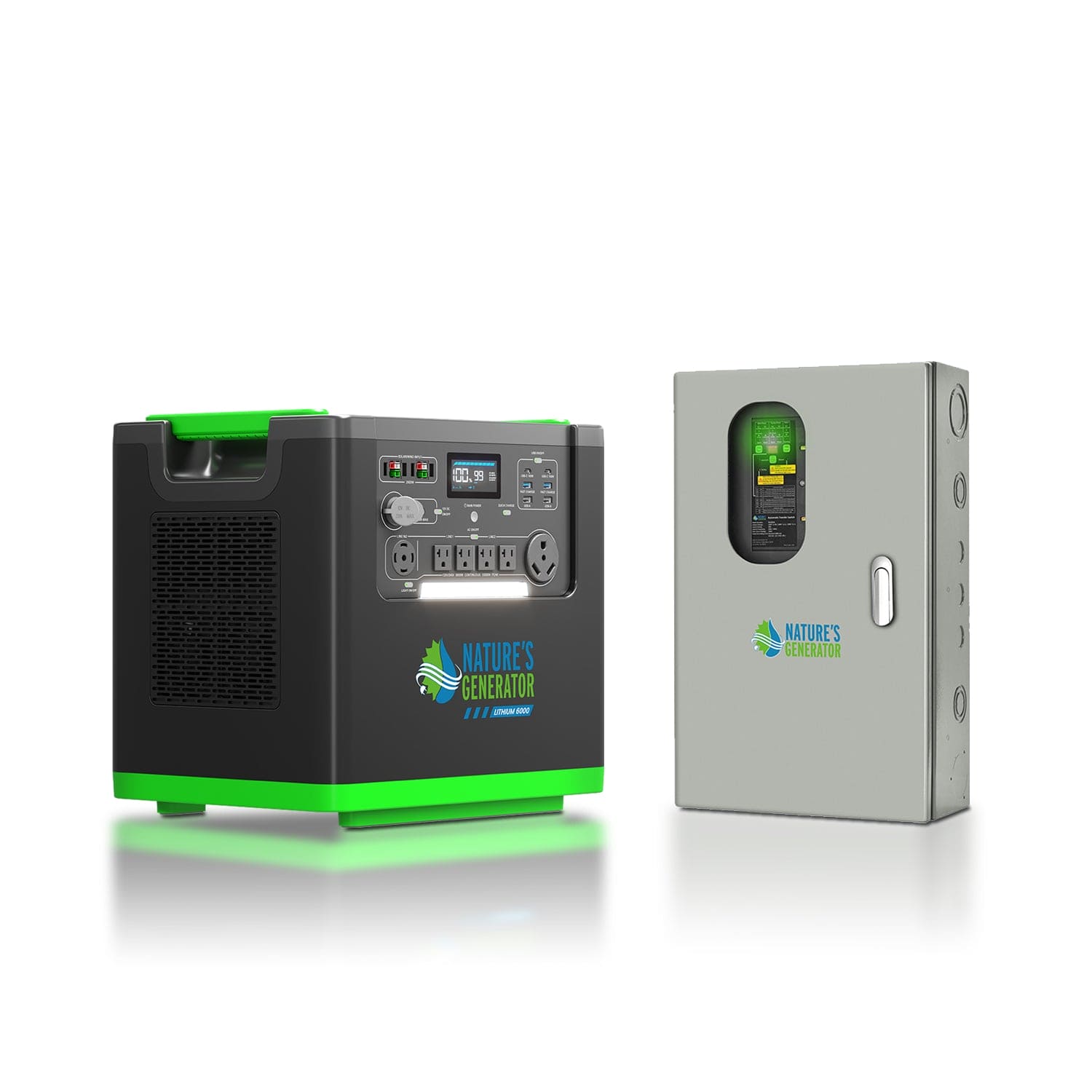 Nature's Generator Lithium 6000 and Transfer Switch - Energize Trek