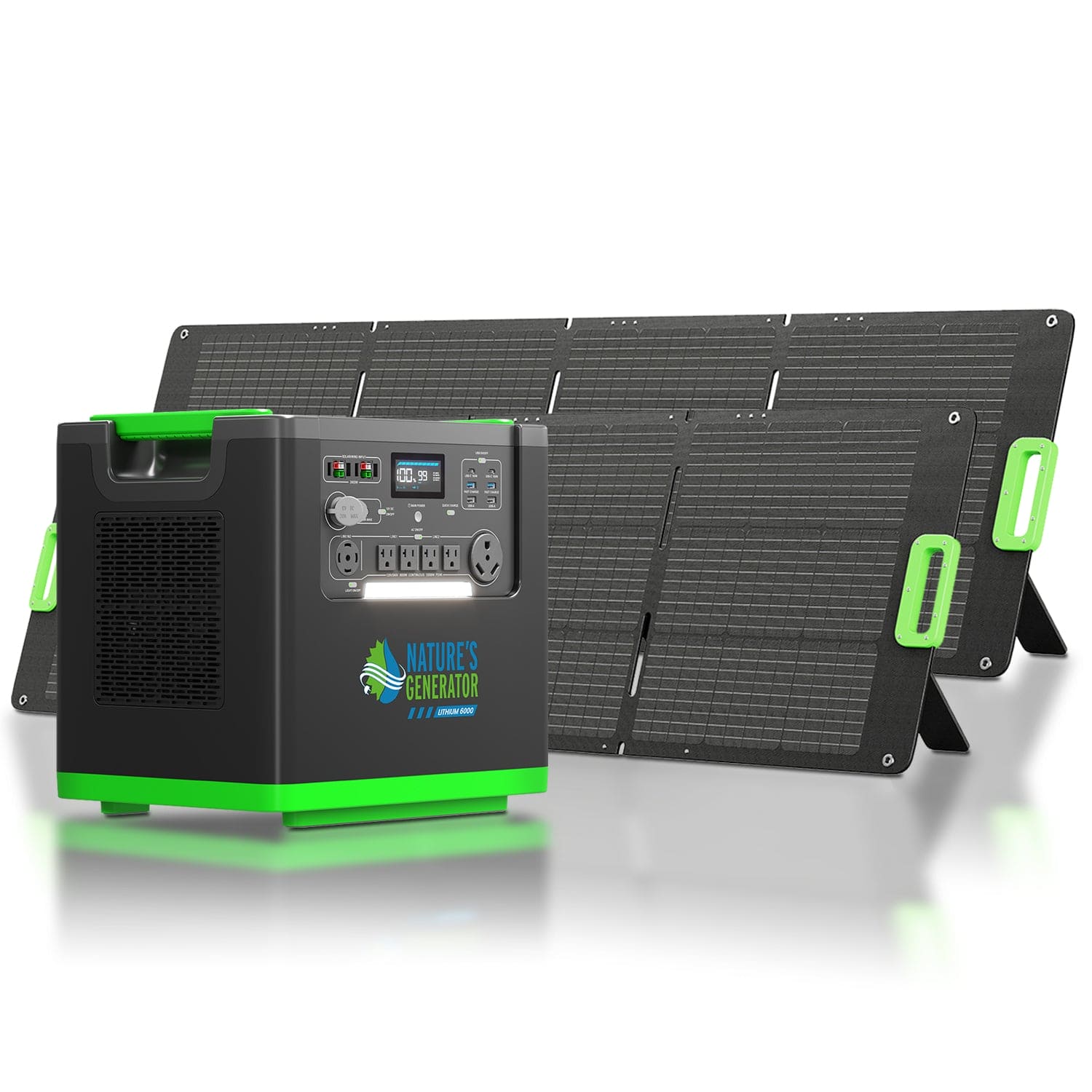 Nature's Generator Lithium 6000 with Solar Panel - Energize Trek