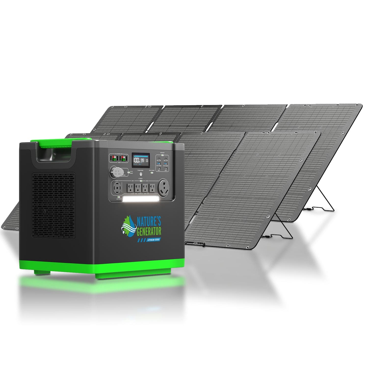 Nature's Generator Lithium 6000 with Solar Panel - Energize Trek