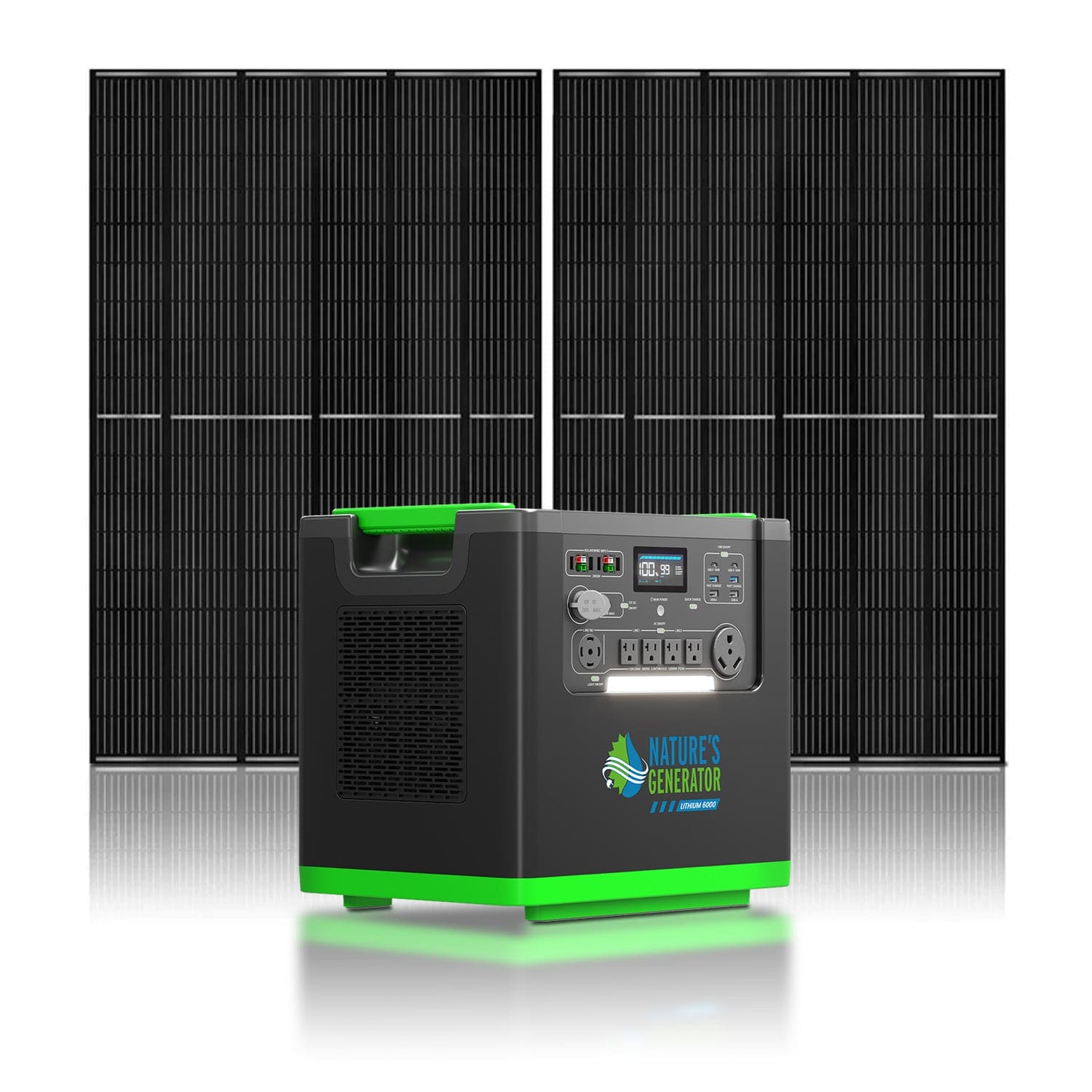 Nature's Generator Lithium 6000 with Solar Panel - Energize Trek