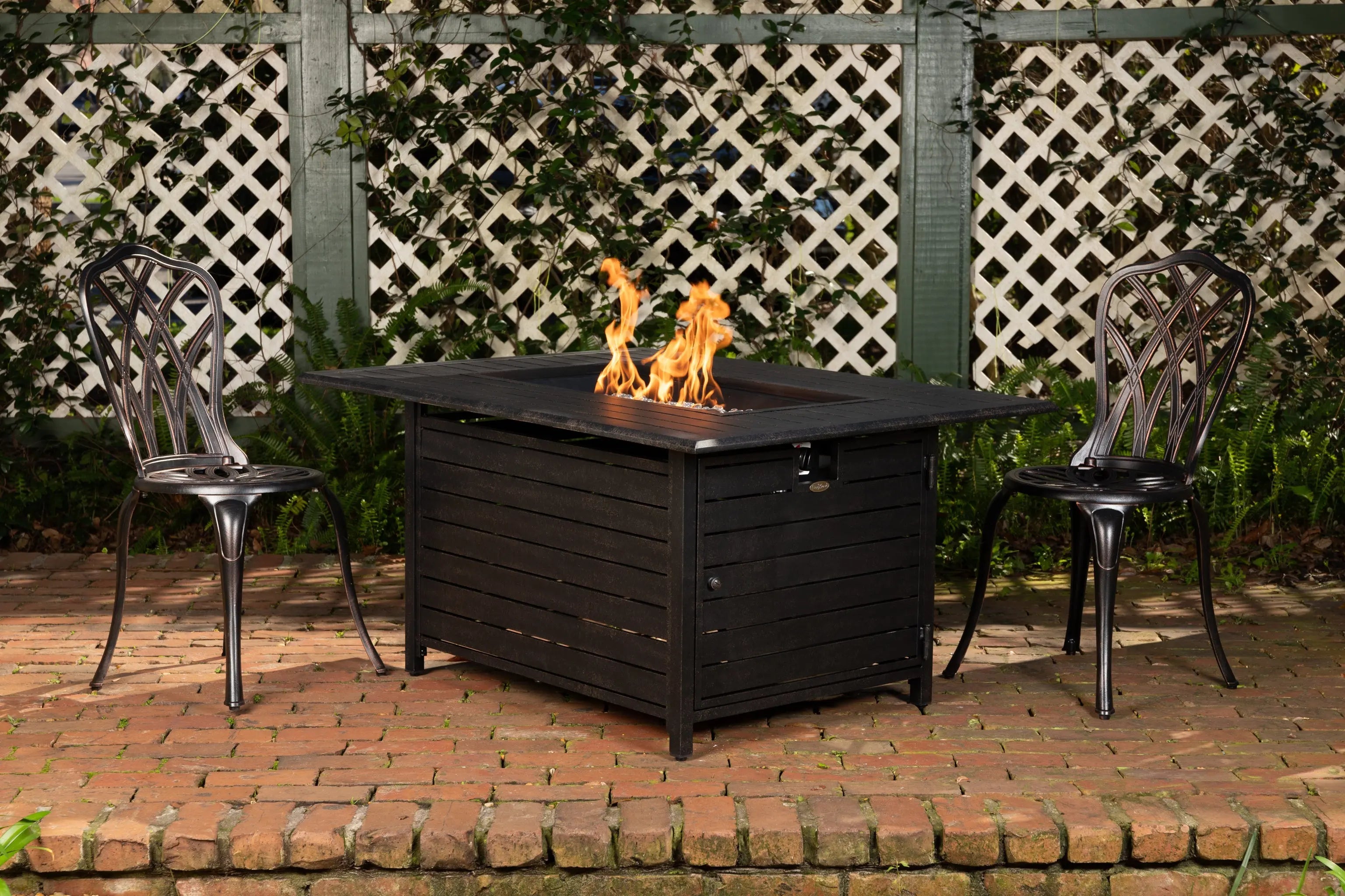 Longmont 48" Rectangular Aluminum Convertible Gas Fire Pit Table - Energize Trek