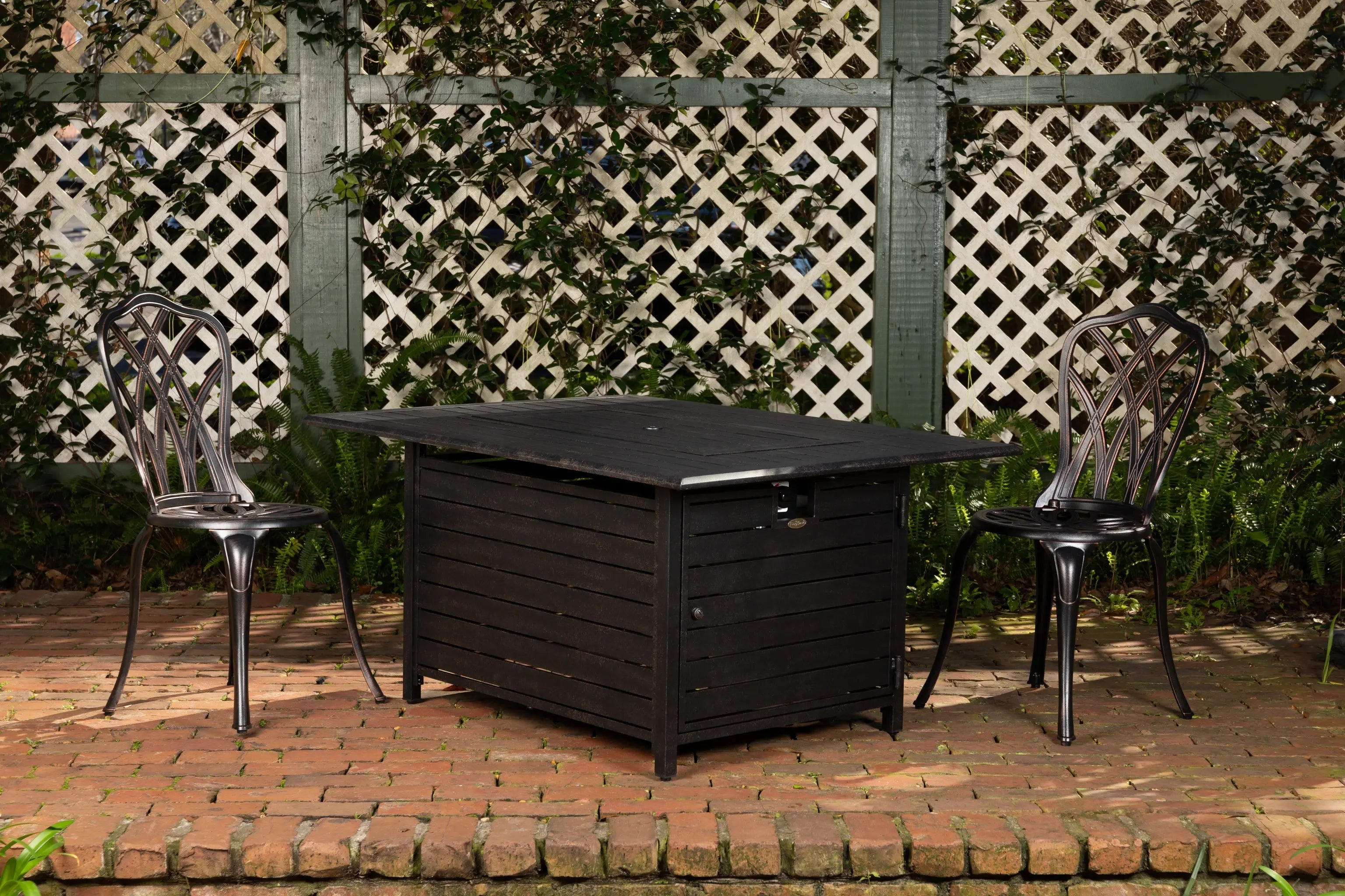 Longmont 48" Rectangular Aluminum Convertible Gas Fire Pit Table - Energize Trek