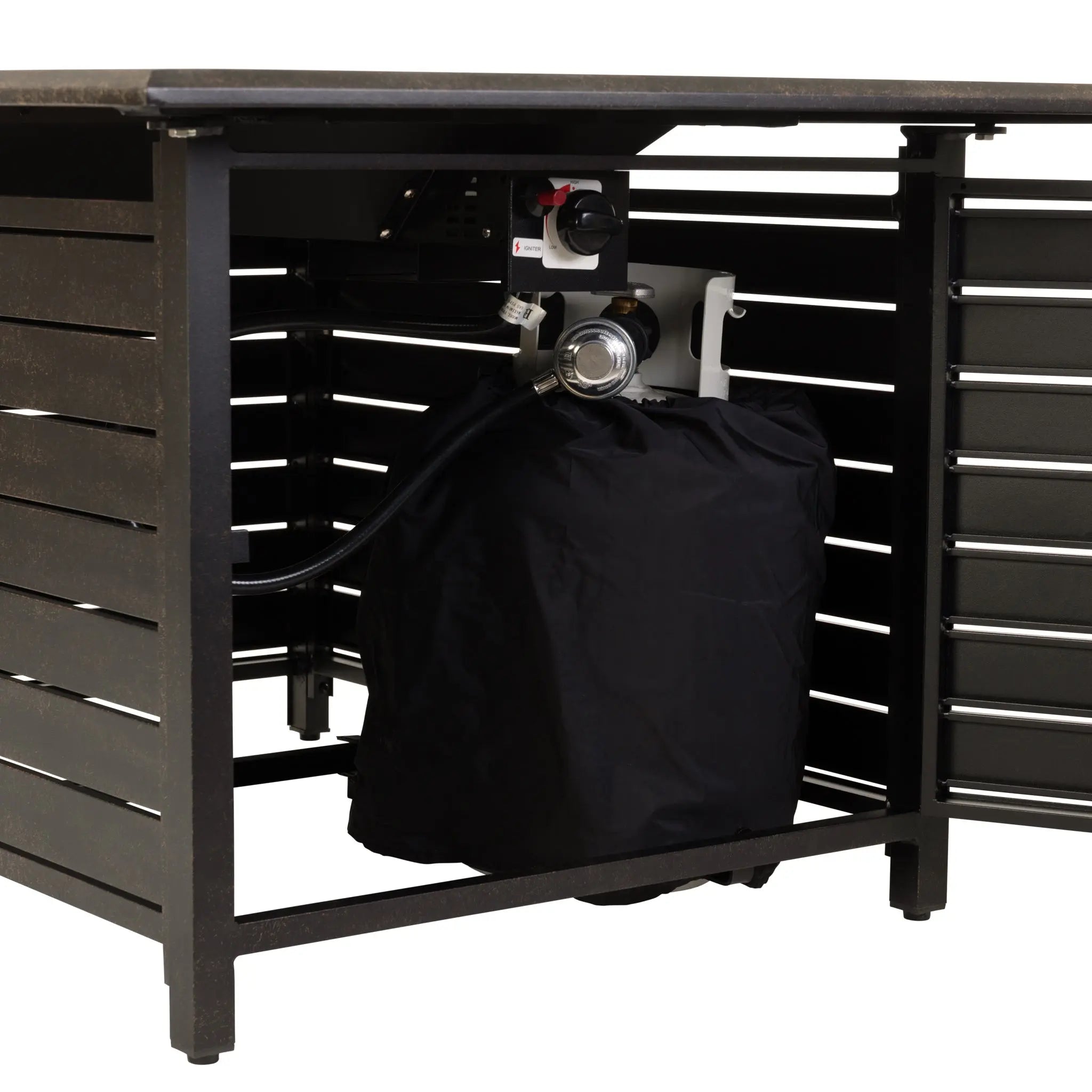 Longmont 48" Rectangular Aluminum Convertible Gas Fire Pit Table - Energize Trek