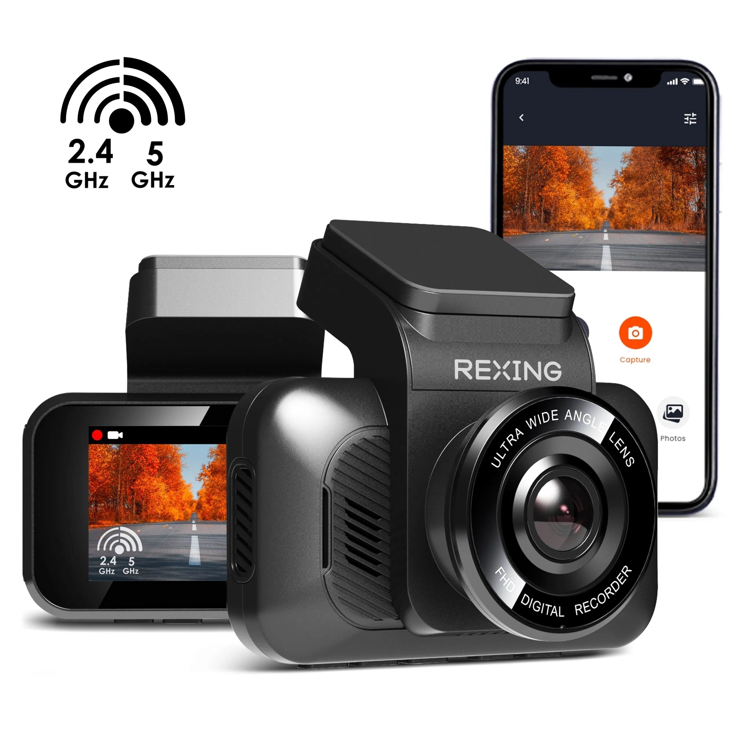 Rexing V55 Dash Cam – 4K Modular Capabilities, 5.0 GHz Wi-Fi, and GPS Car Dash Camera Recorder - Energize Trek
