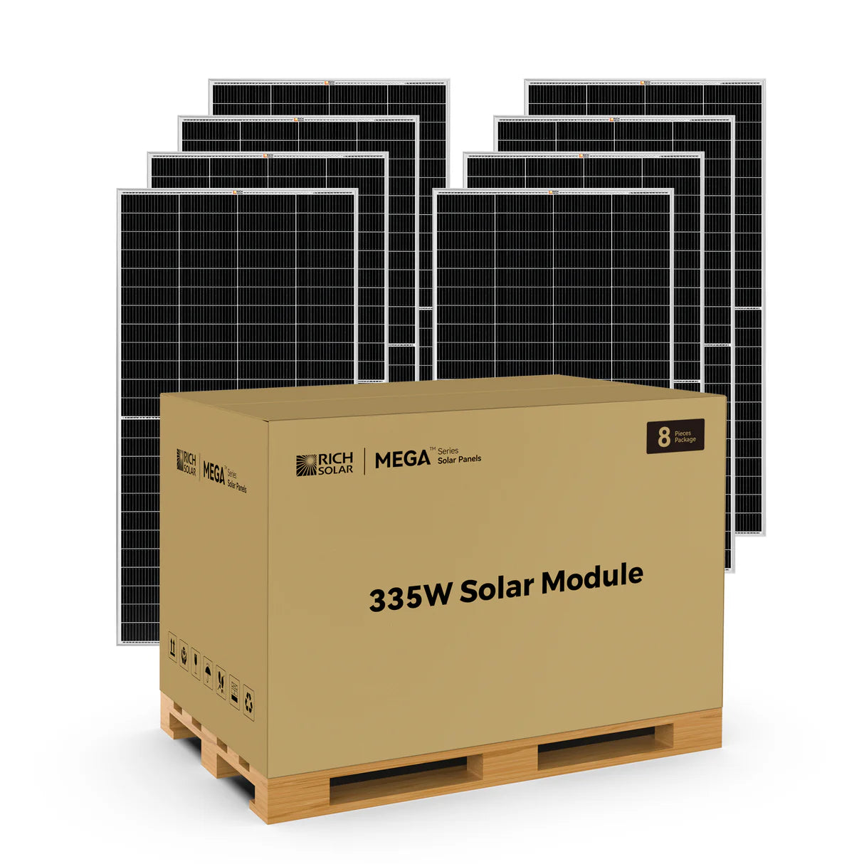 MEGA 335 PRO | 335 Watt Solar Panel | Premium Grid-tie or Off-grid Solar Panel for Residential, Commercial, Agriculture | 25-Year Output Warranty | UL Certified ( 8 Panels ) - Energize Trek