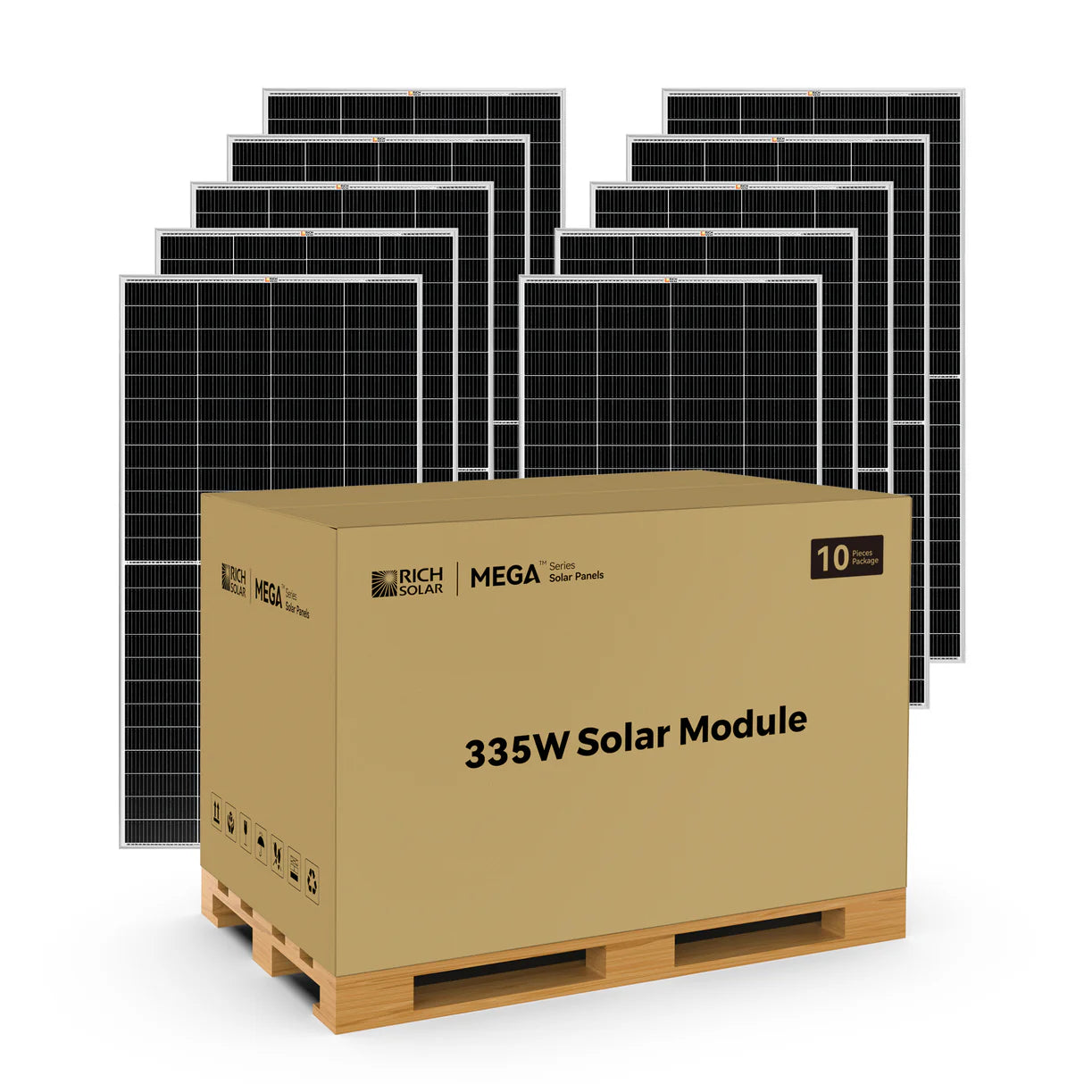 MEGA 335 PRO | 335 Watt Solar Panel | Premium Grid-tie or Off-grid Solar Panel for Residential, Commercial, Agriculture | 25-Year Output Warranty | UL Certified ( 8 Panels ) - Energize Trek