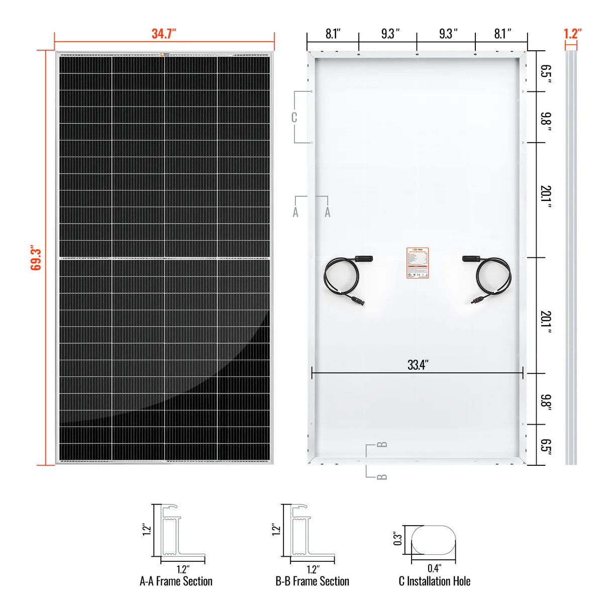 MEGA 335 PRO | 335 Watt Solar Panel | Premium Grid-tie or Off-grid Solar Panel for Residential, Commercial, Agriculture | 25-Year Output Warranty | UL Certified ( 8 Panels ) - Energize Trek