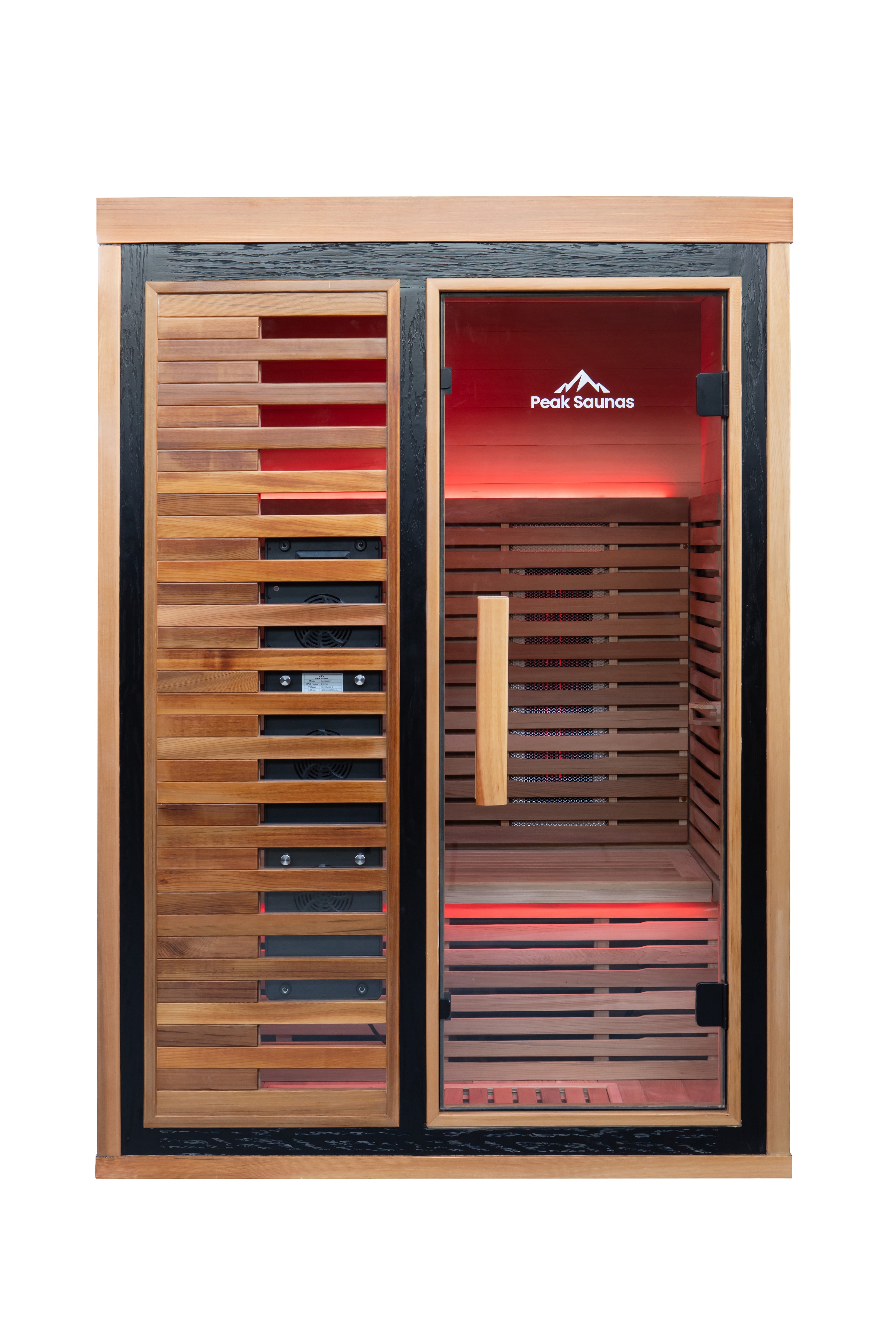 Peak Saunas Fuji 2-Person Full Spectrum Infrared Sauna with XL Medical-Grade Red Light Therapy & Smart WiFi App Control - Energize Trek