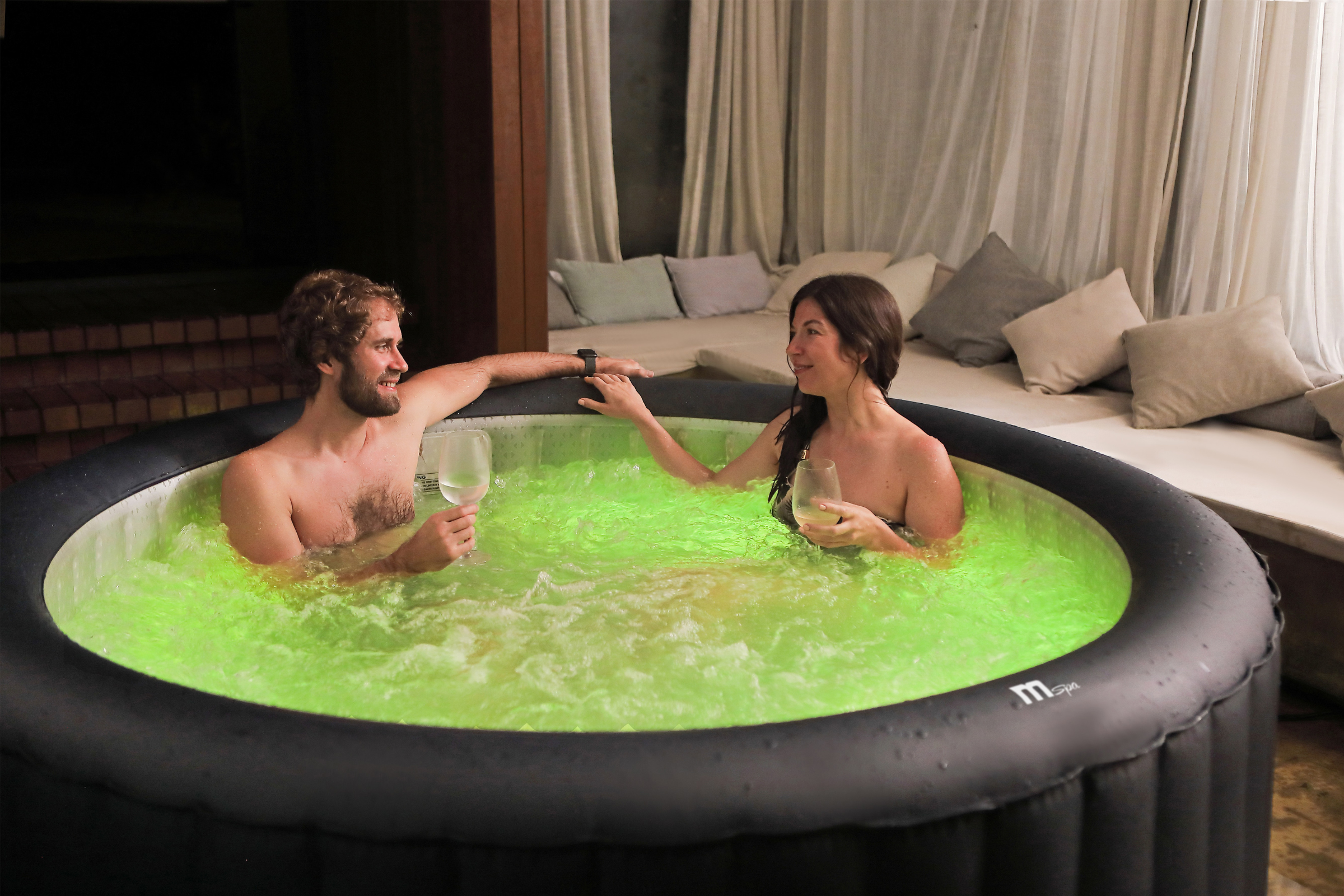 MSPA | AURORA | Urban Series | Inflatable Hot Tub & Spa | Light up the night | Upto 6 Person - Energize Trek