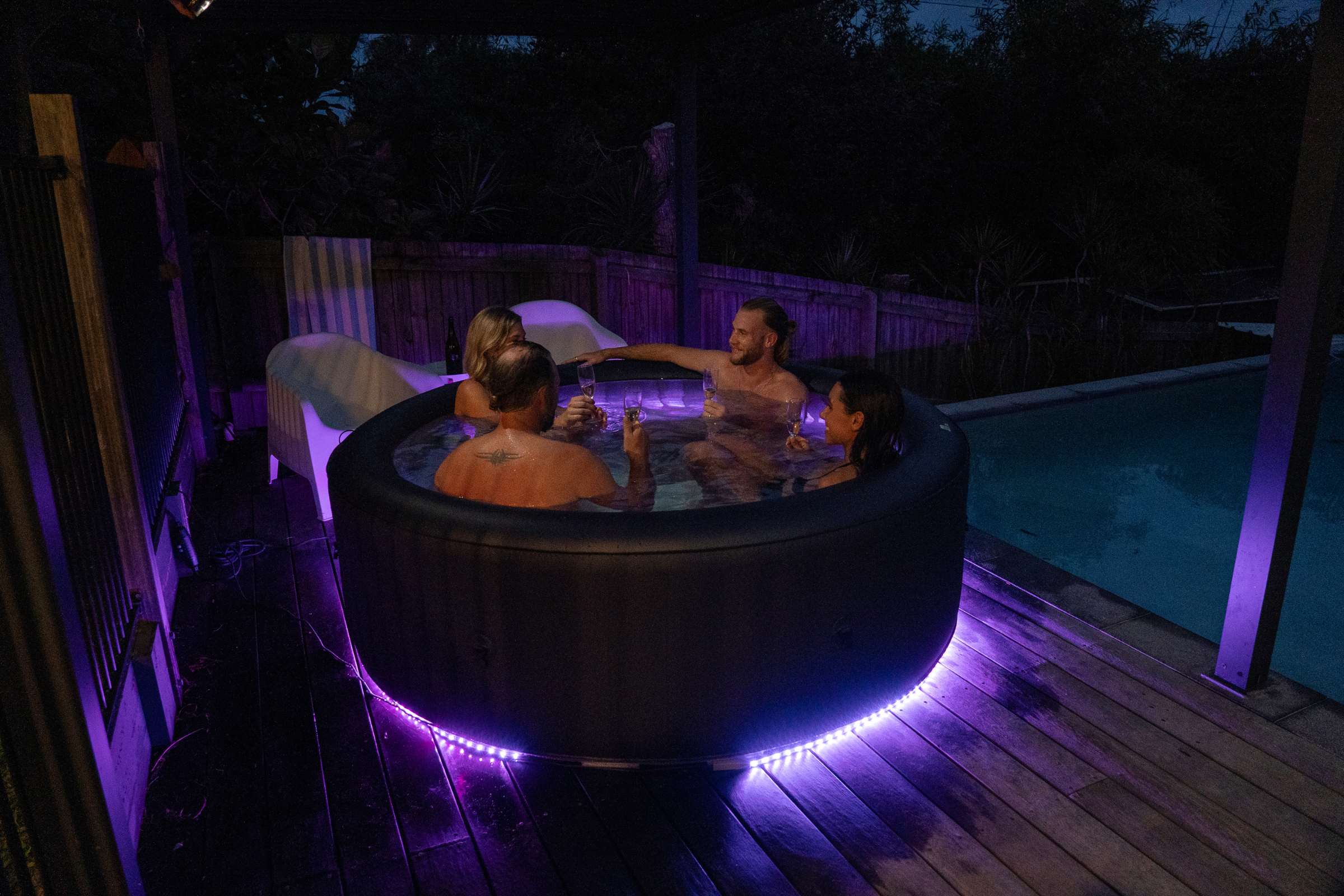 MSPA | AURORA | Urban Series | Inflatable Hot Tub & Spa | Light up the night | Upto 6 Person - Energize Trek