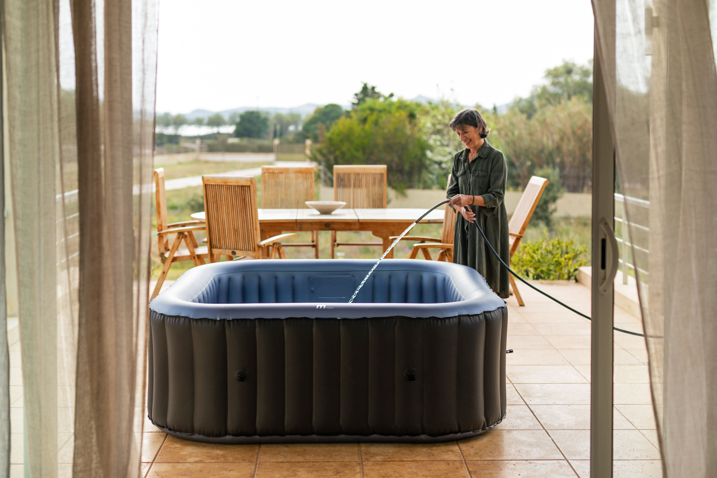 MSPA | TEKAPO | Comfort Series | Inflatable Hot Tub & Spa | Metallic Blue | Upto 6 Person - Energize Trek