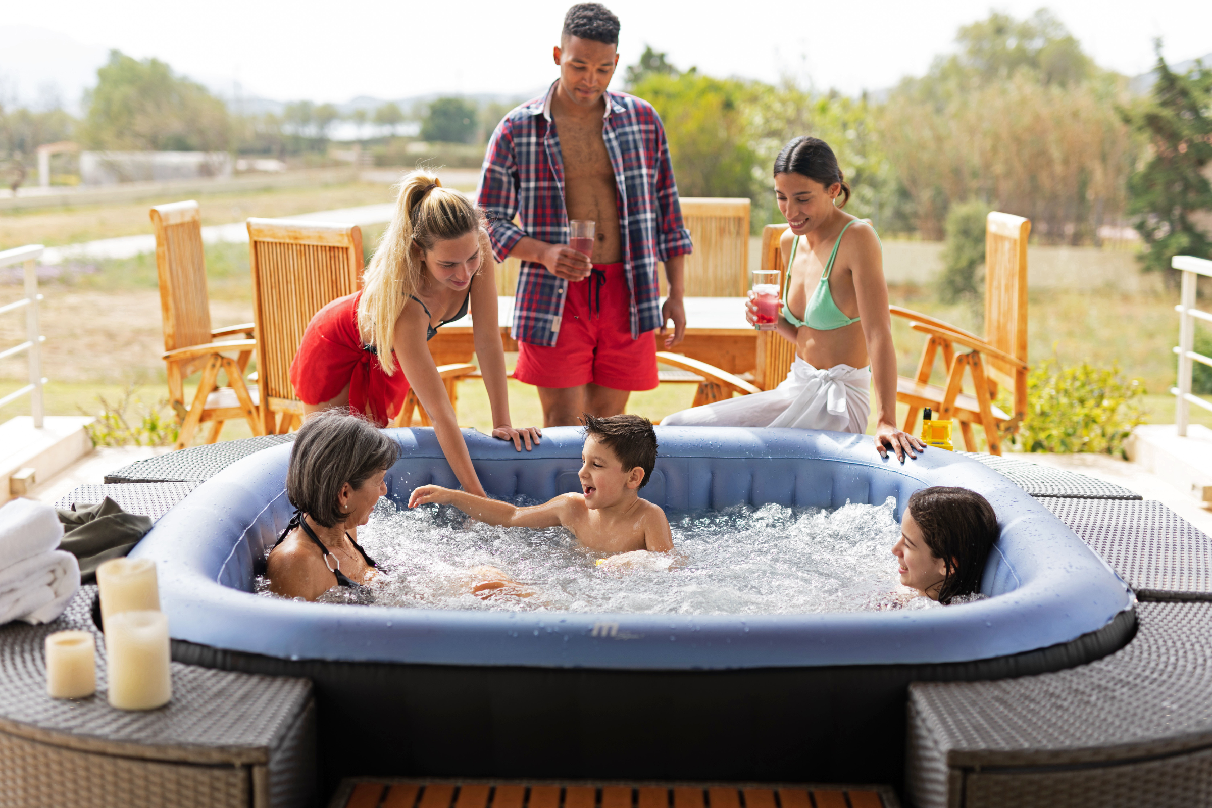 MSPA | TEKAPO | Comfort Series | Inflatable Hot Tub & Spa | Metallic Blue | Upto 6 Person - Energize Trek