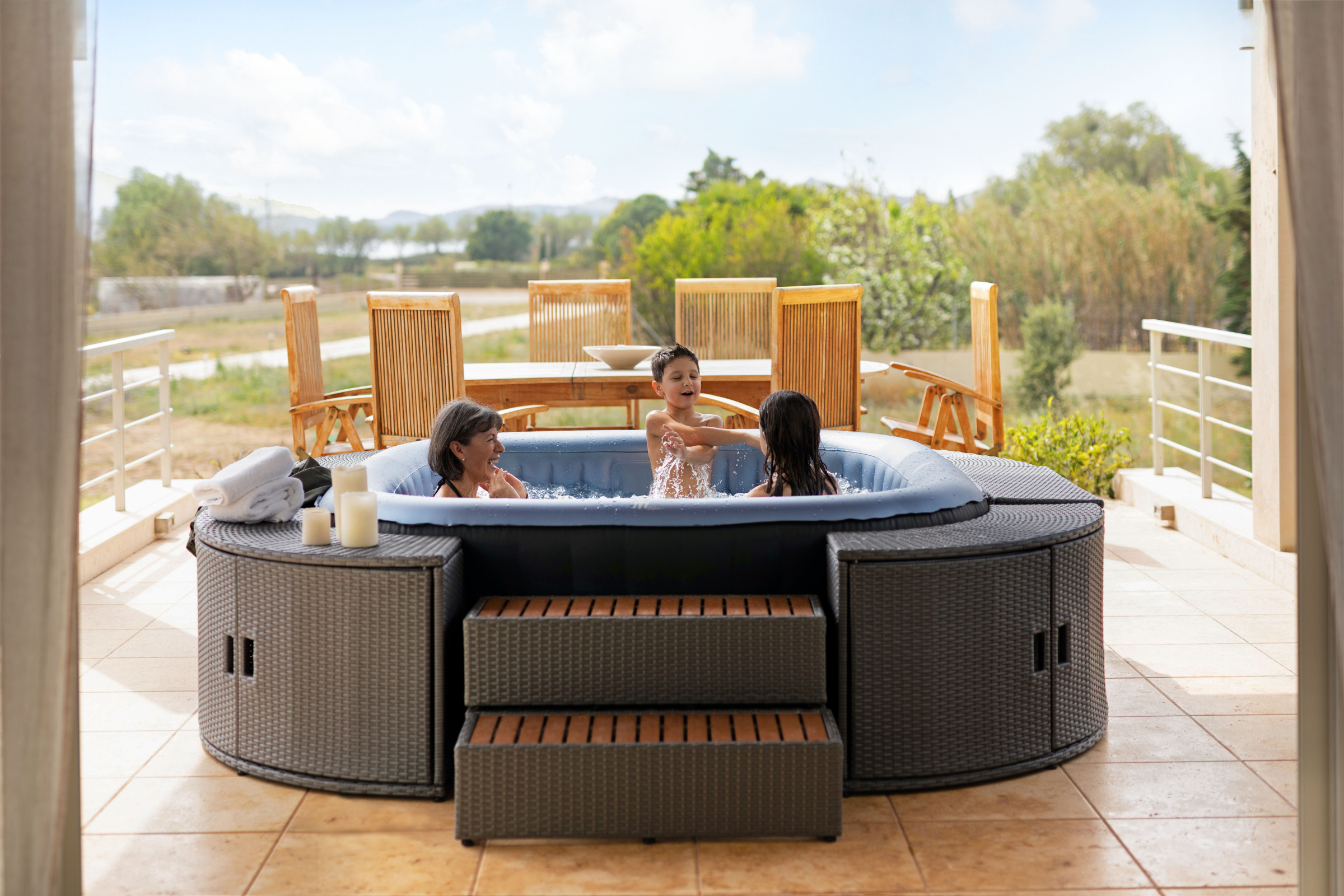 MSPA | TEKAPO | Comfort Series | Inflatable Hot Tub & Spa | Metallic Blue | Upto 6 Person - Energize Trek