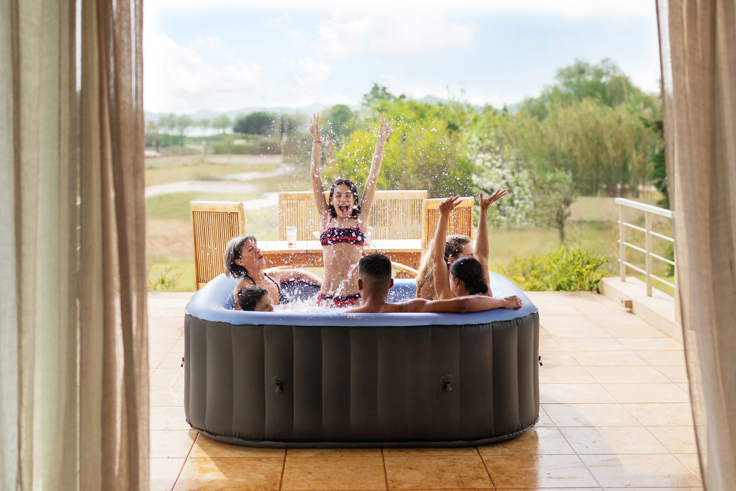MSPA | TEKAPO | Comfort Series | Inflatable Hot Tub & Spa | Metallic Blue | Upto 6 Person - Energize Trek
