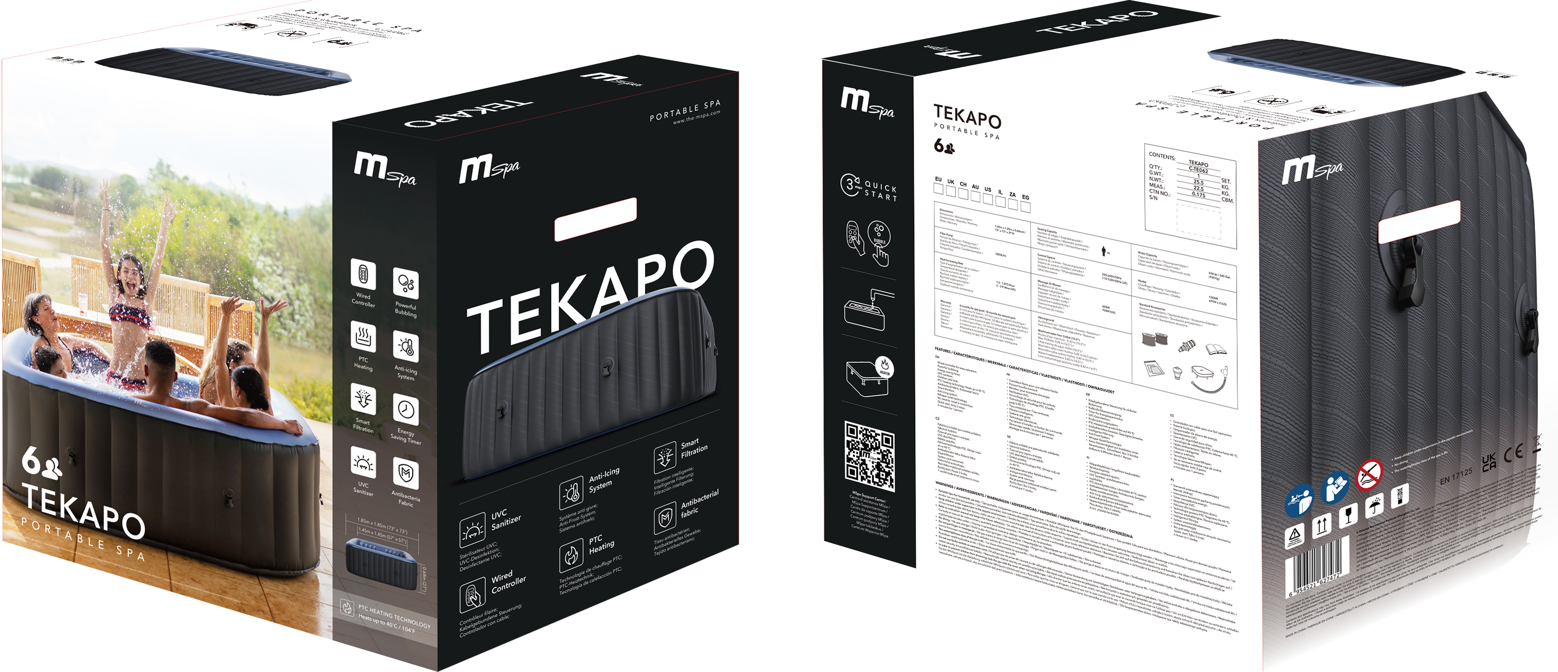 MSPA | TEKAPO | Comfort Series | Inflatable Hot Tub & Spa | Metallic Blue | Upto 6 Person - Energize Trek
