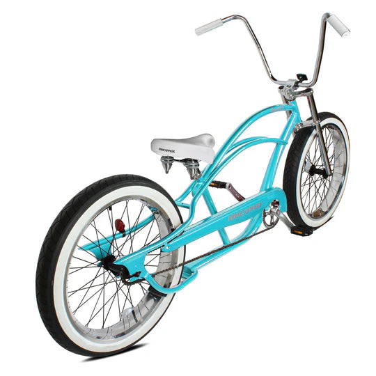 Micargi 29" Stretch Cruiser coaster brake, single sp, Three Piece Alloy Crank, triple tree fork, high rise handlebar. 29"F 26"R - Energize Trek