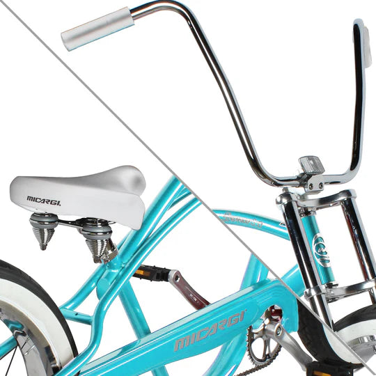 Micargi 29" Stretch Cruiser coaster brake, single sp, Three Piece Alloy Crank, triple tree fork, high rise handlebar. 29"F 26"R - Energize Trek