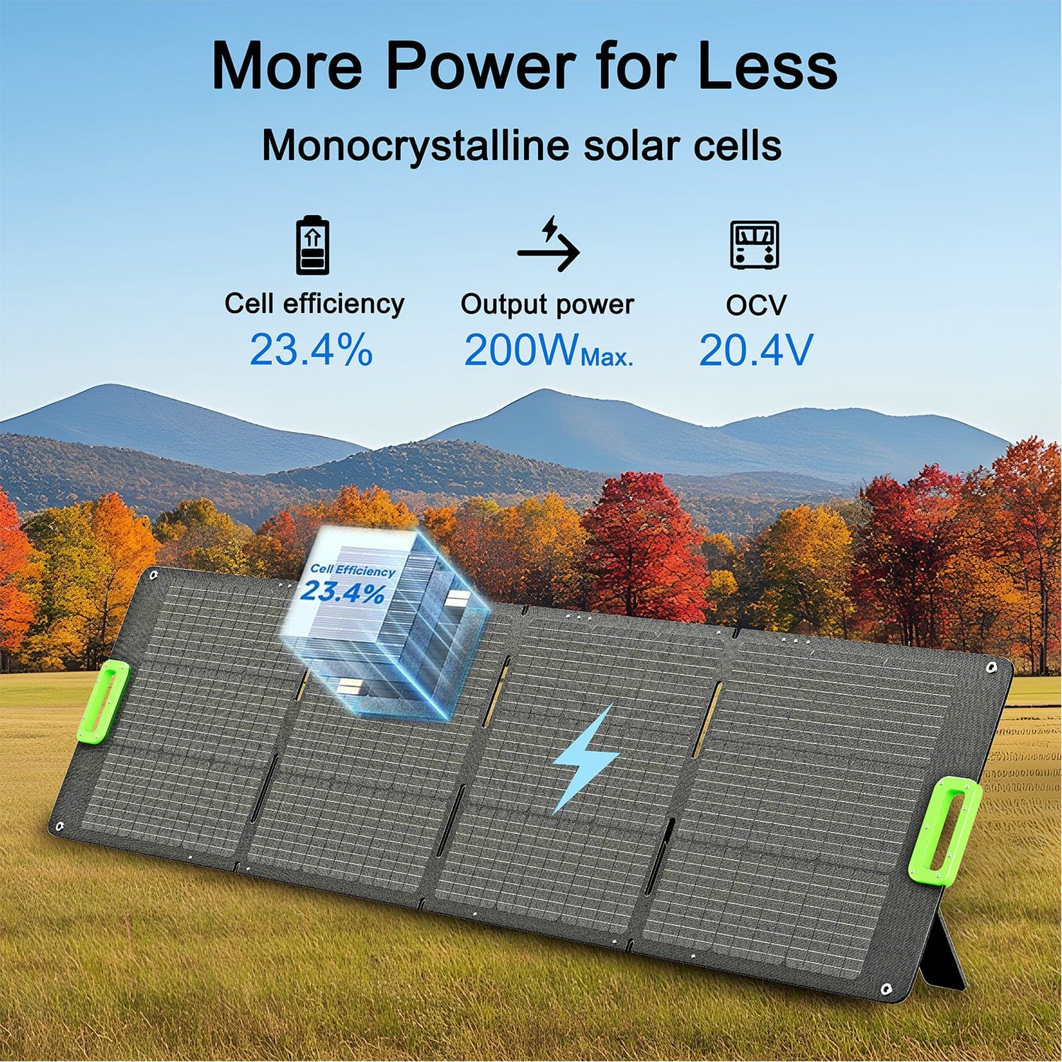 Nature's Generator 200W Folding Solar Panel - Energize Trek