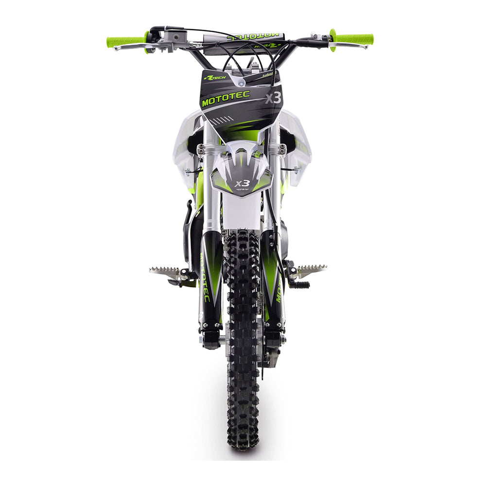 MotoTec X3 125CC 4-Stroke Green Gas-Powered Dirt Bike (95731462) - Energize Trek